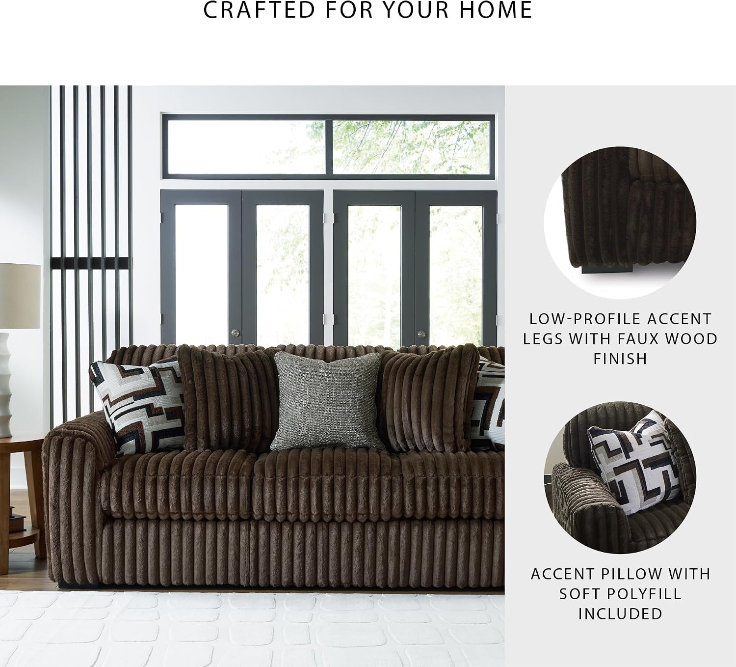 image:imageSignature Design by Ashley MidnightMadness Oversized Ottoman GunmetalBrown