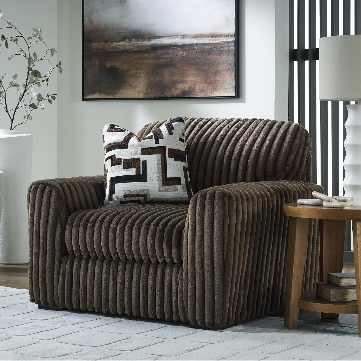 image:imageSignature Design by Ashley MidnightMadness Oversized Ottoman GunmetalBrown
