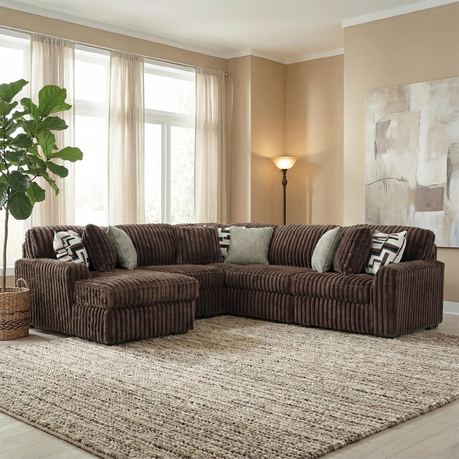 image:imageSignature Design by Ashley MidnightMadness Oversized Ottoman GunmetalBrown