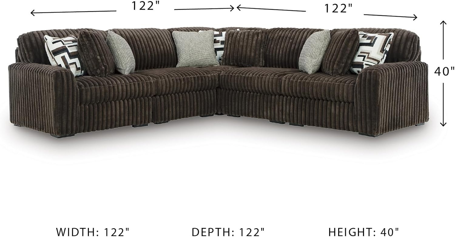 image:imageSignature Design by Ashley MidnightMadness Oversized Ottoman GunmetalBrown
