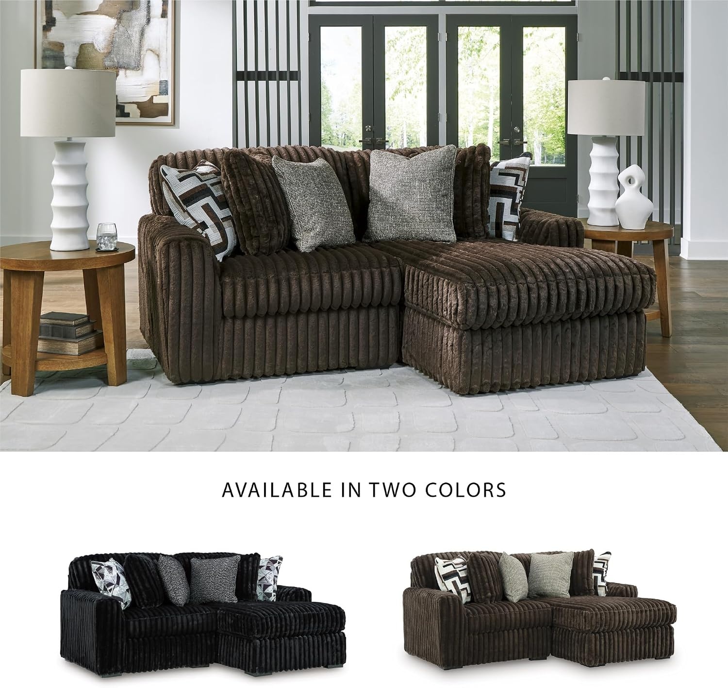 image:imageSignature Design by Ashley MidnightMadness Oversized Ottoman GunmetalBrown