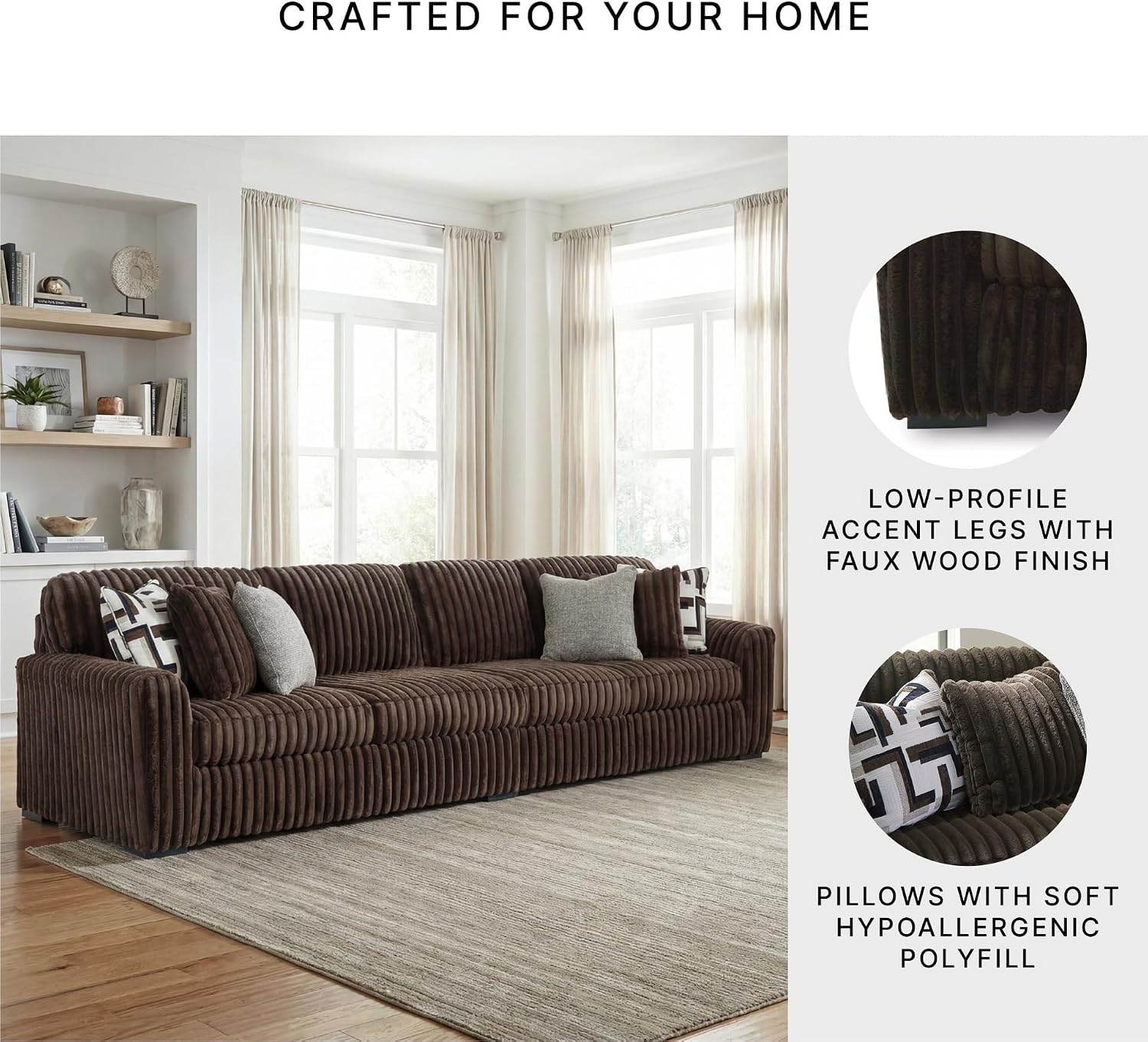 image:imageSignature Design by Ashley MidnightMadness Oversized Ottoman GunmetalBrown