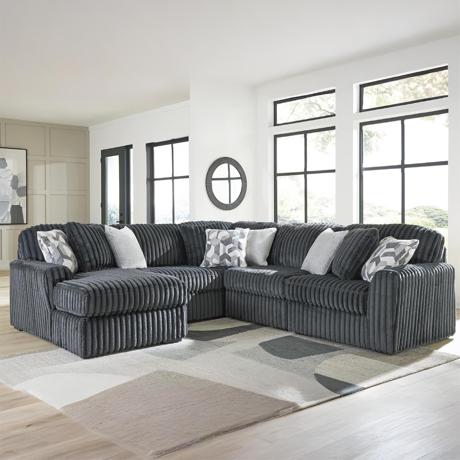 image:imageSignature Design by Ashley MidnightMadness Oversized Ottoman GunmetalGrey