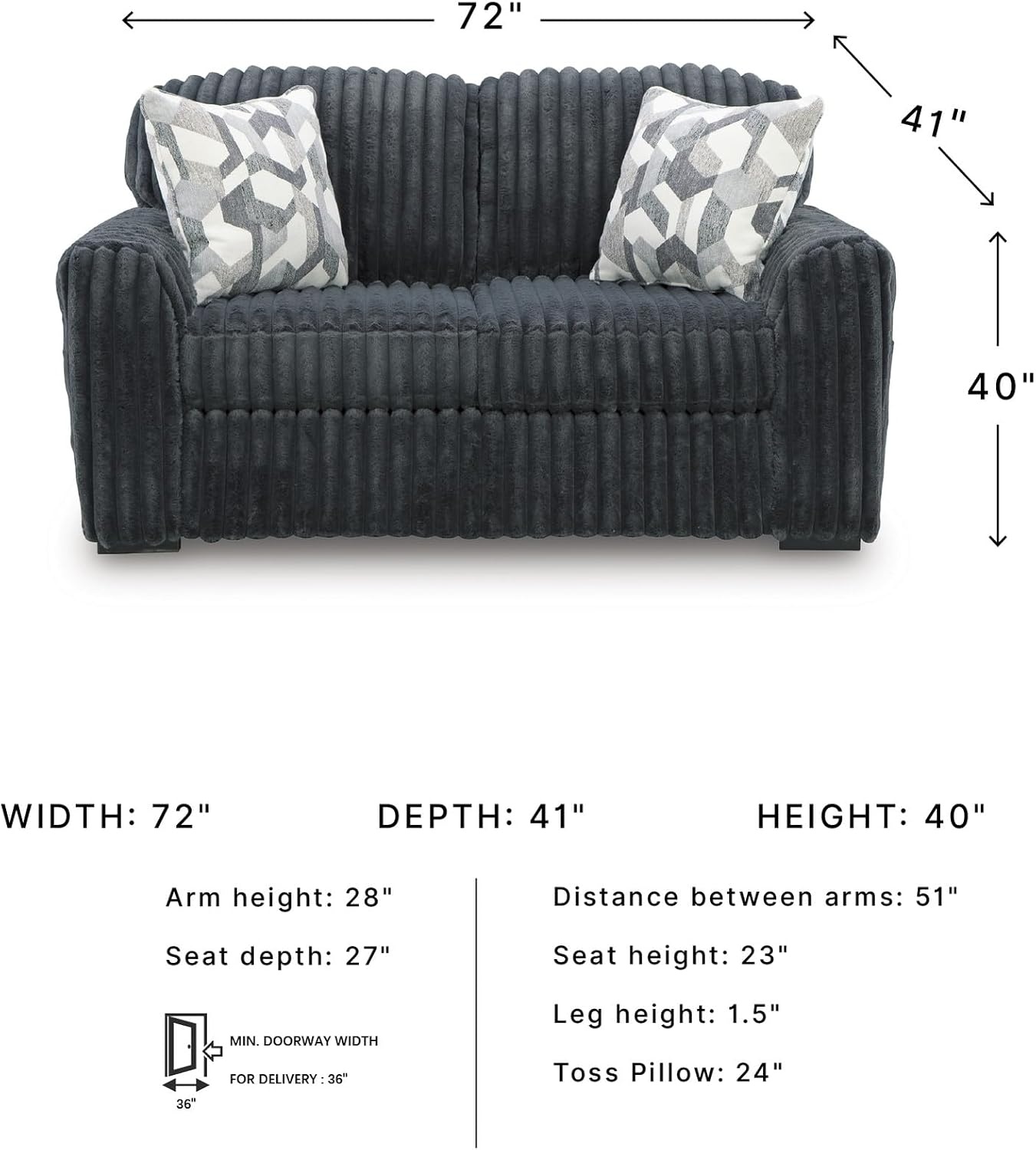 image:imageSignature Design by Ashley MidnightMadness Oversized Ottoman GunmetalGrey