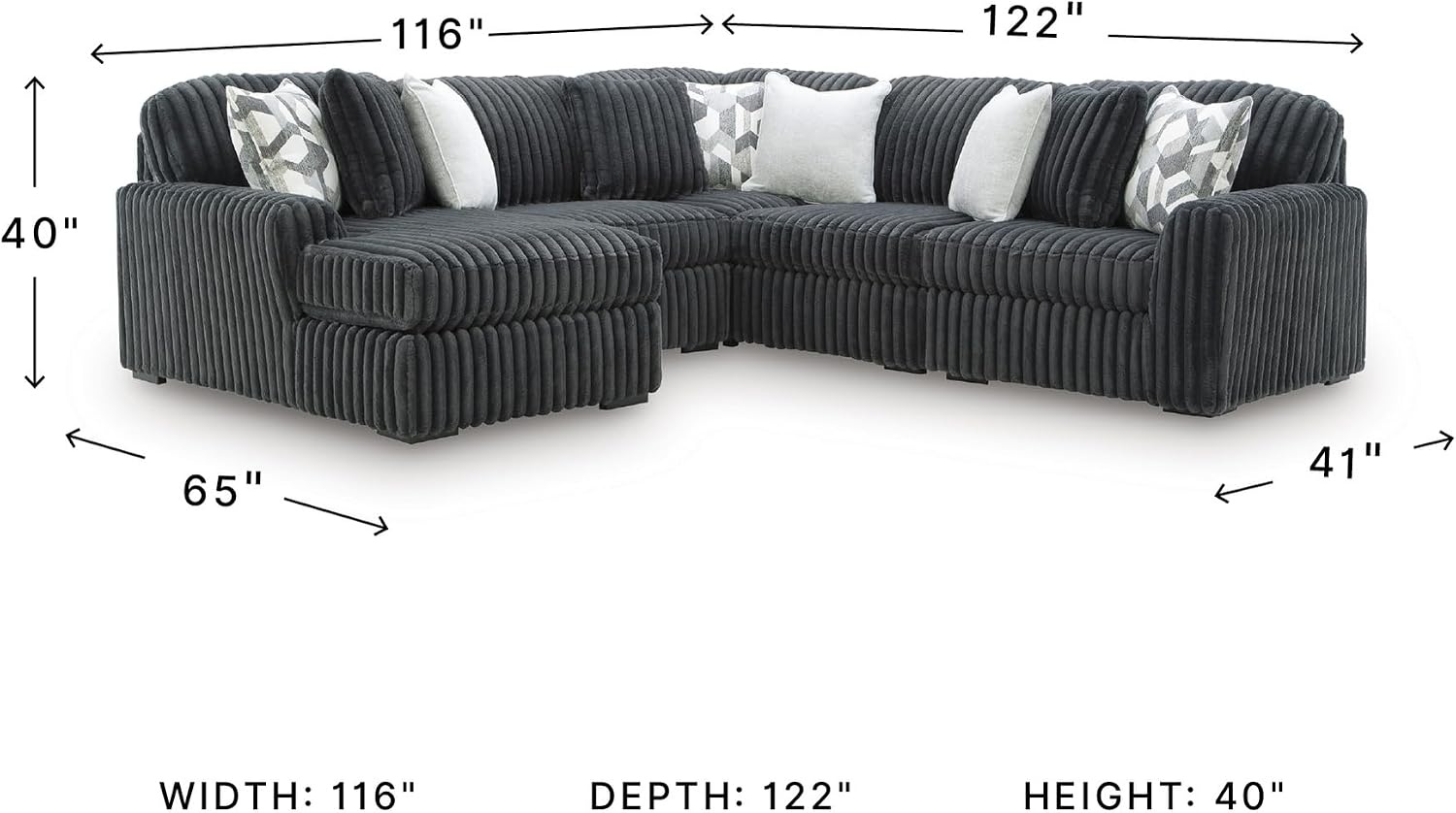 image:imageSignature Design by Ashley MidnightMadness Oversized Ottoman GunmetalGrey