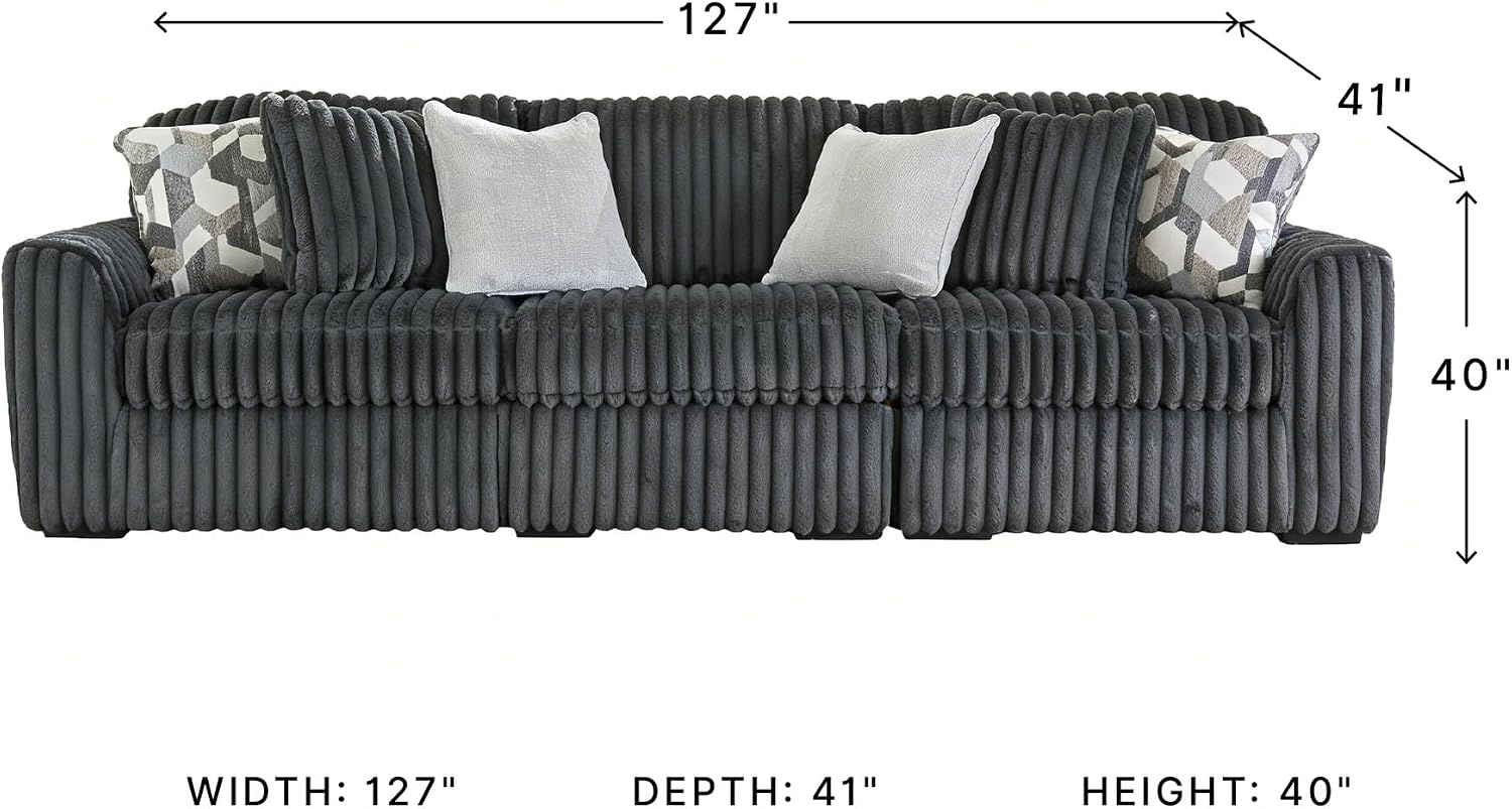 image:imageSignature Design by Ashley MidnightMadness Oversized Ottoman GunmetalGrey