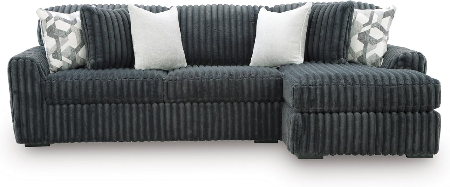 image:imageSignature Design by Ashley MidnightMadness Oversized Ottoman GunmetalGrey