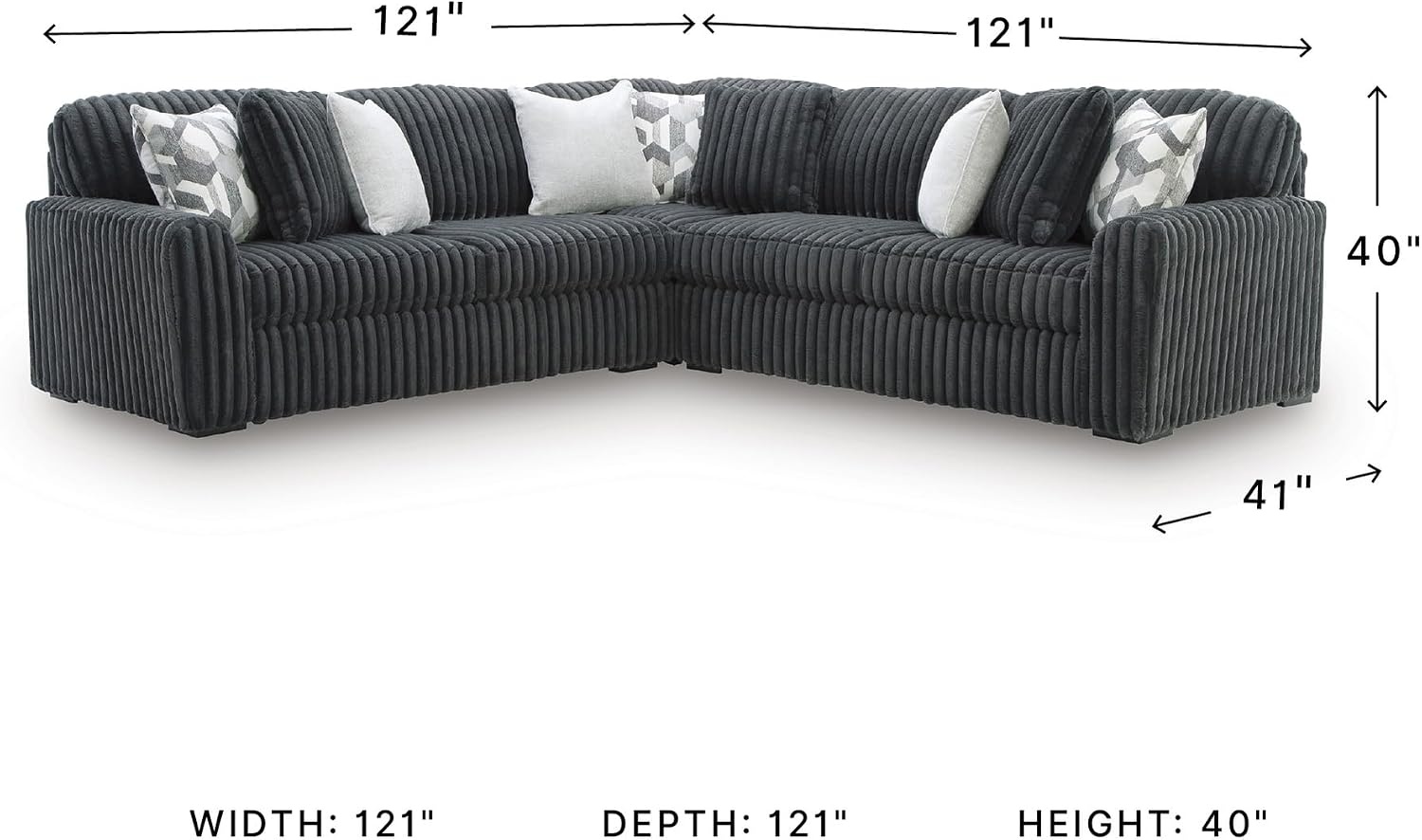 image:imageSignature Design by Ashley MidnightMadness Oversized Ottoman GunmetalGrey