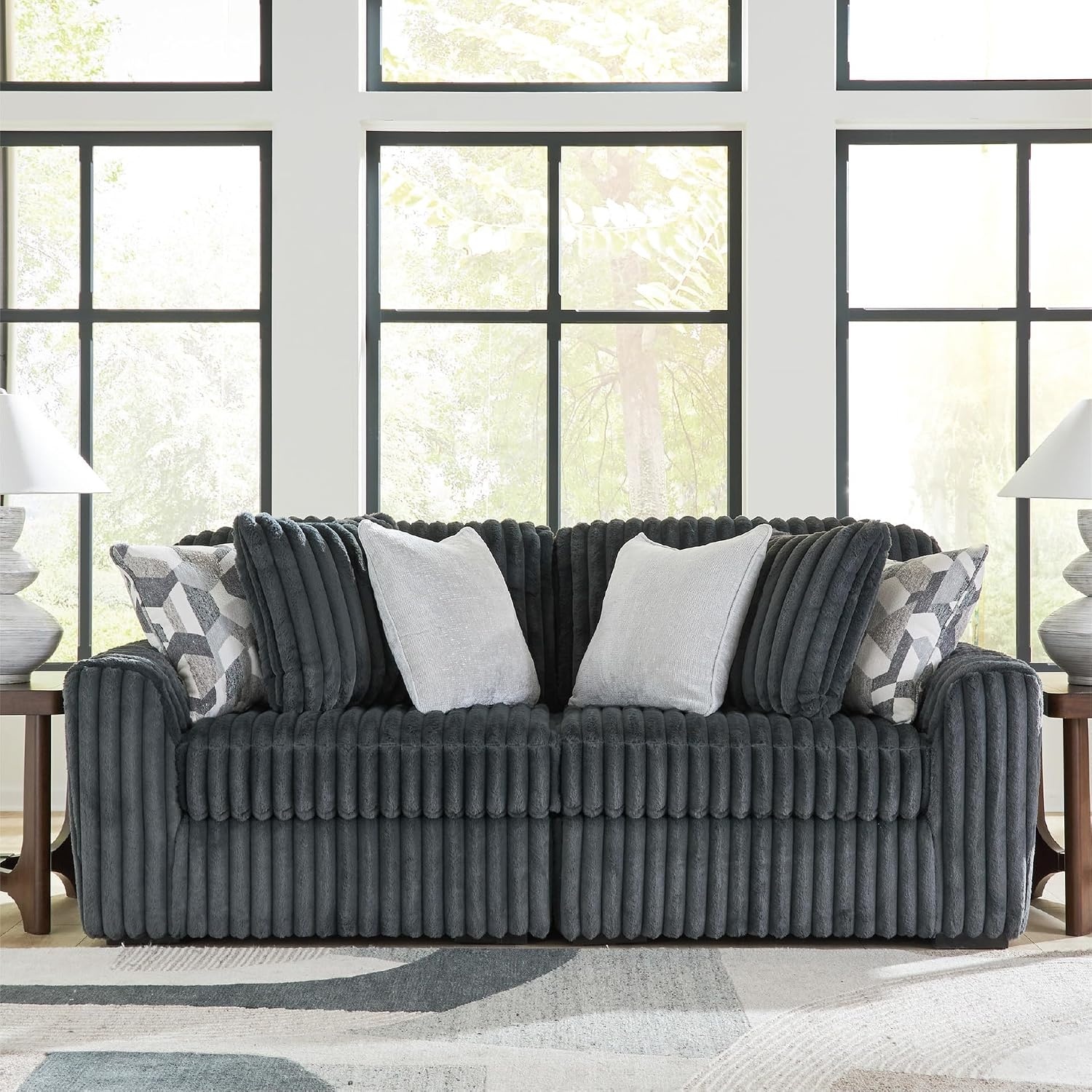 image:imageSignature Design by Ashley MidnightMadness Oversized Ottoman GunmetalGrey