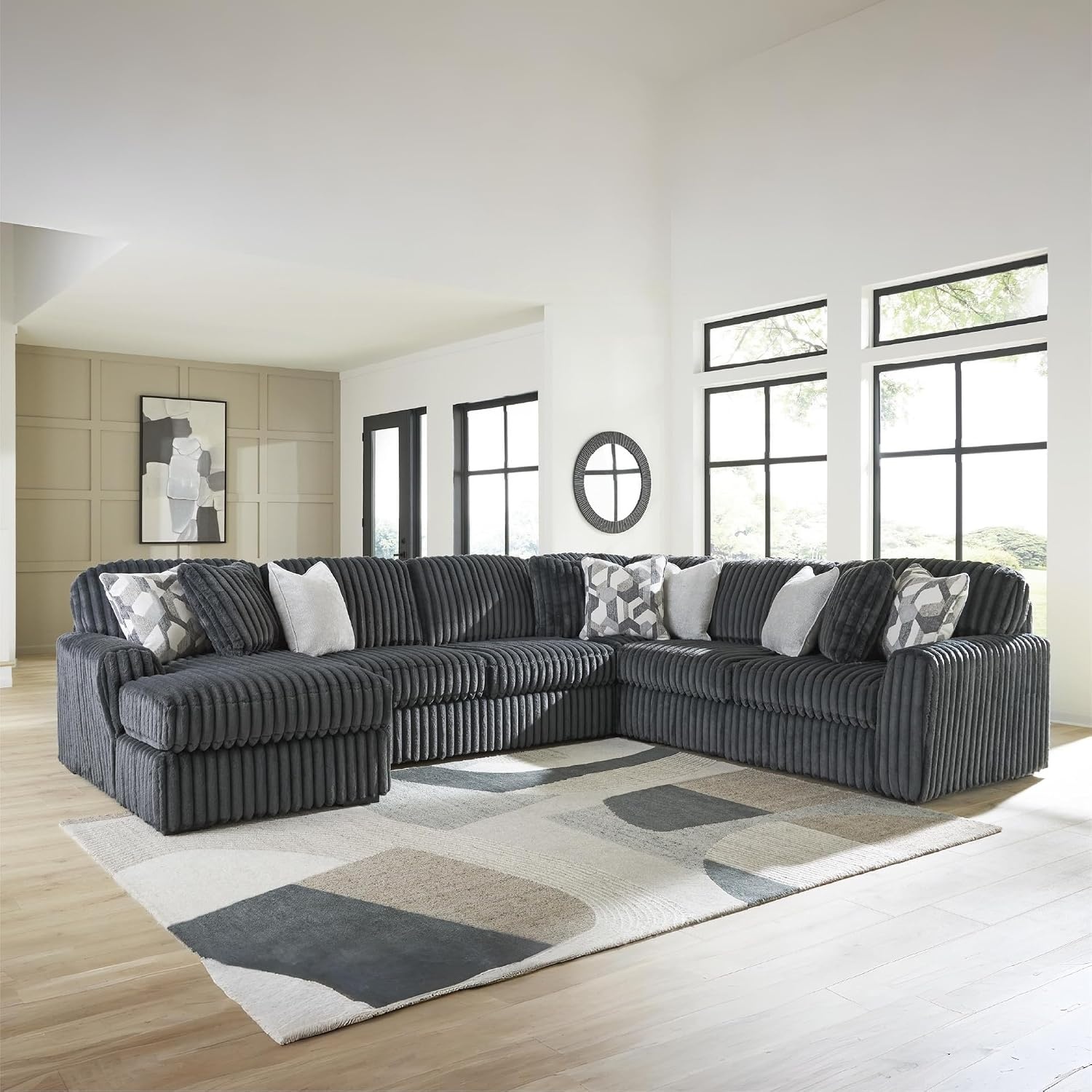 image:imageSignature Design by Ashley MidnightMadness Oversized Ottoman GunmetalGrey
