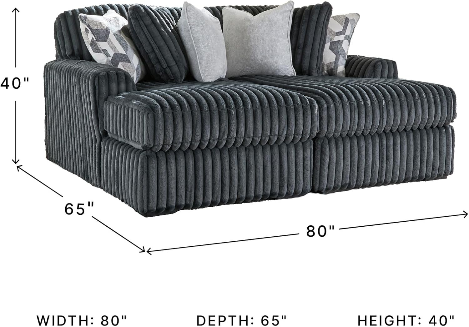 image:imageSignature Design by Ashley MidnightMadness Oversized Ottoman GunmetalGrey