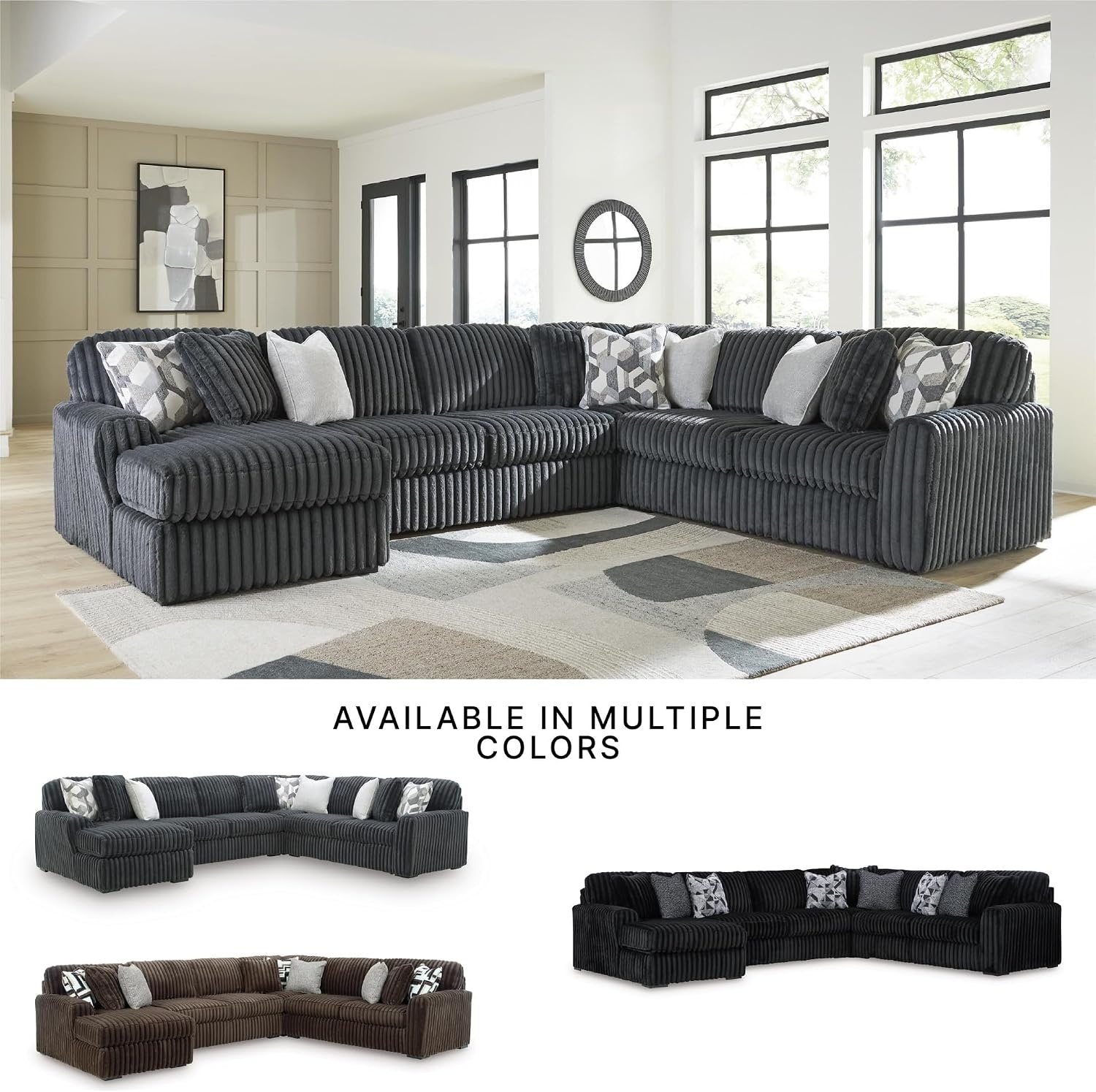 image:imageSignature Design by Ashley MidnightMadness Oversized Ottoman GunmetalGrey