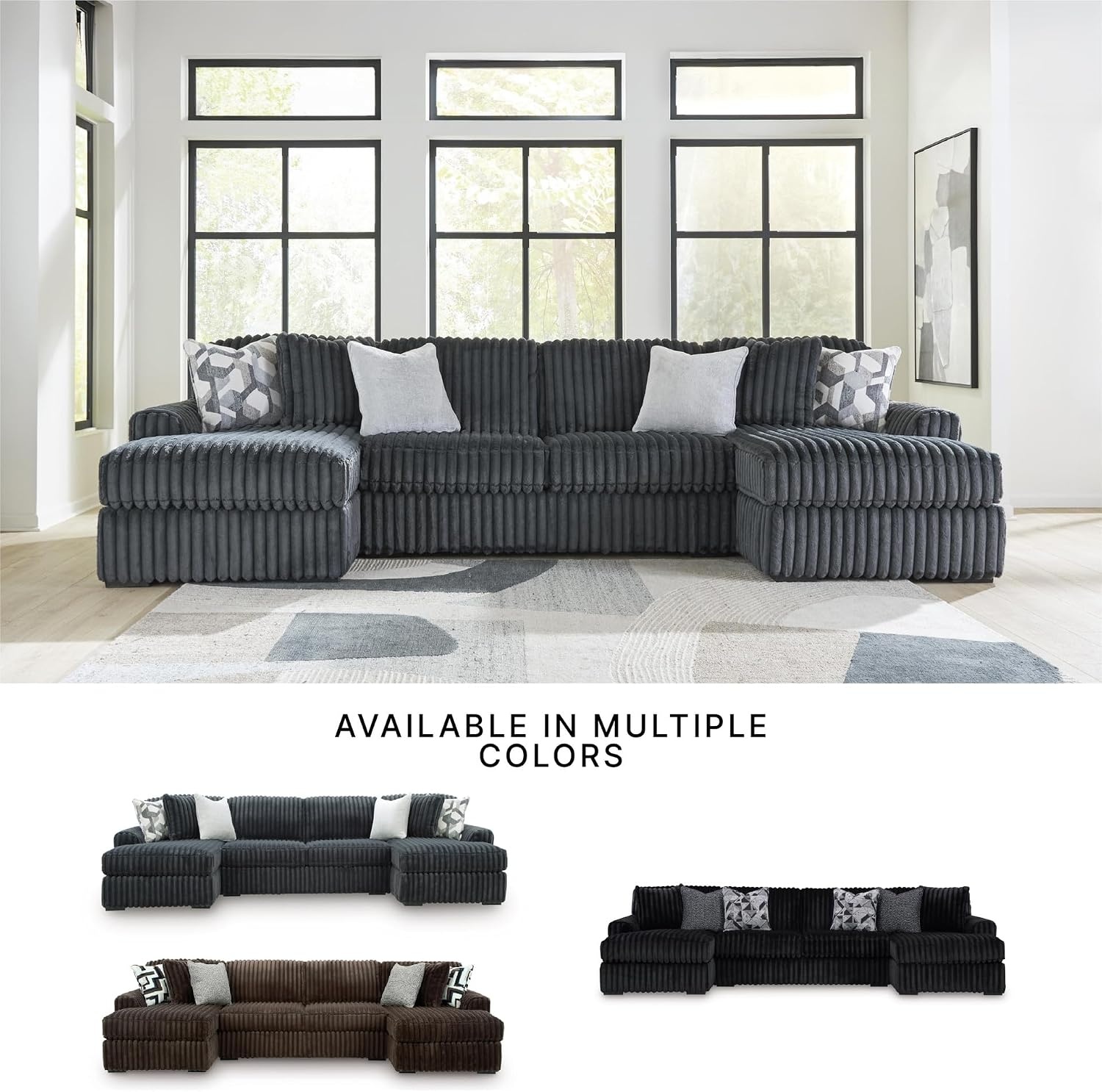 image:imageSignature Design by Ashley MidnightMadness Oversized Ottoman GunmetalGrey