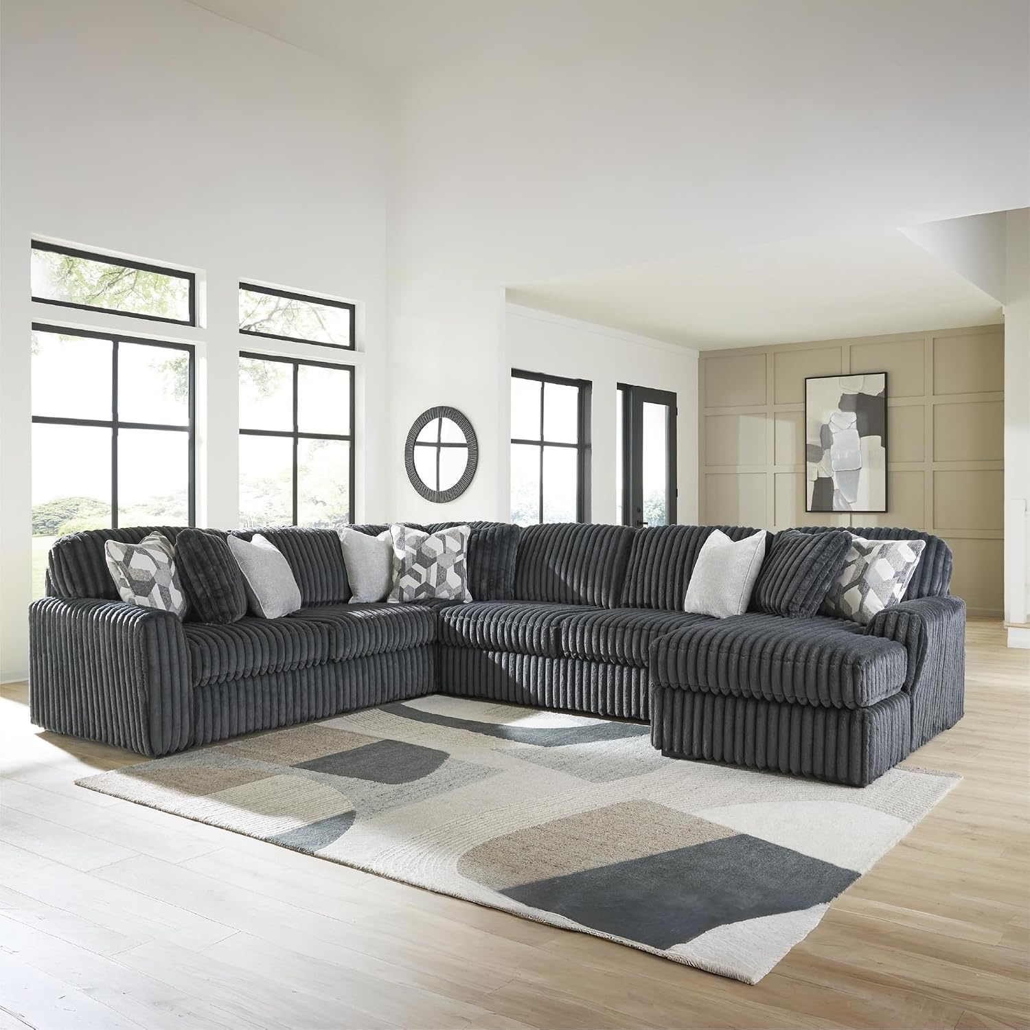 image:imageSignature Design by Ashley MidnightMadness Oversized Ottoman GunmetalGrey