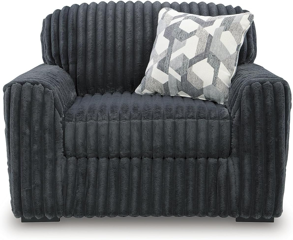 image:imageSignature Design by Ashley MidnightMadness Oversized Ottoman GunmetalGrey