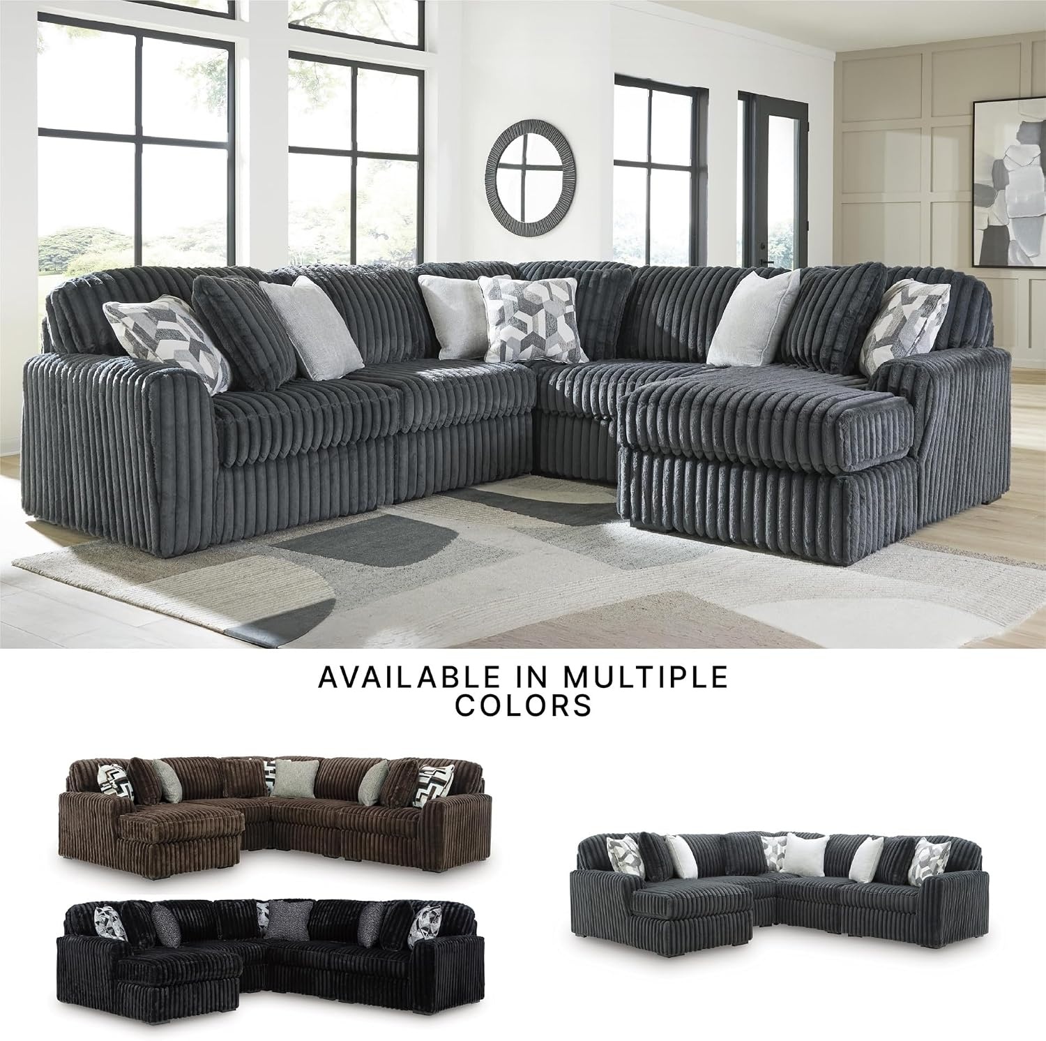 image:imageSignature Design by Ashley MidnightMadness Oversized Ottoman GunmetalGrey