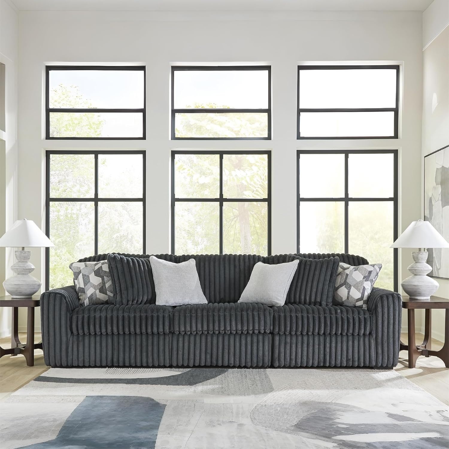 image:imageSignature Design by Ashley MidnightMadness Oversized Ottoman GunmetalGrey