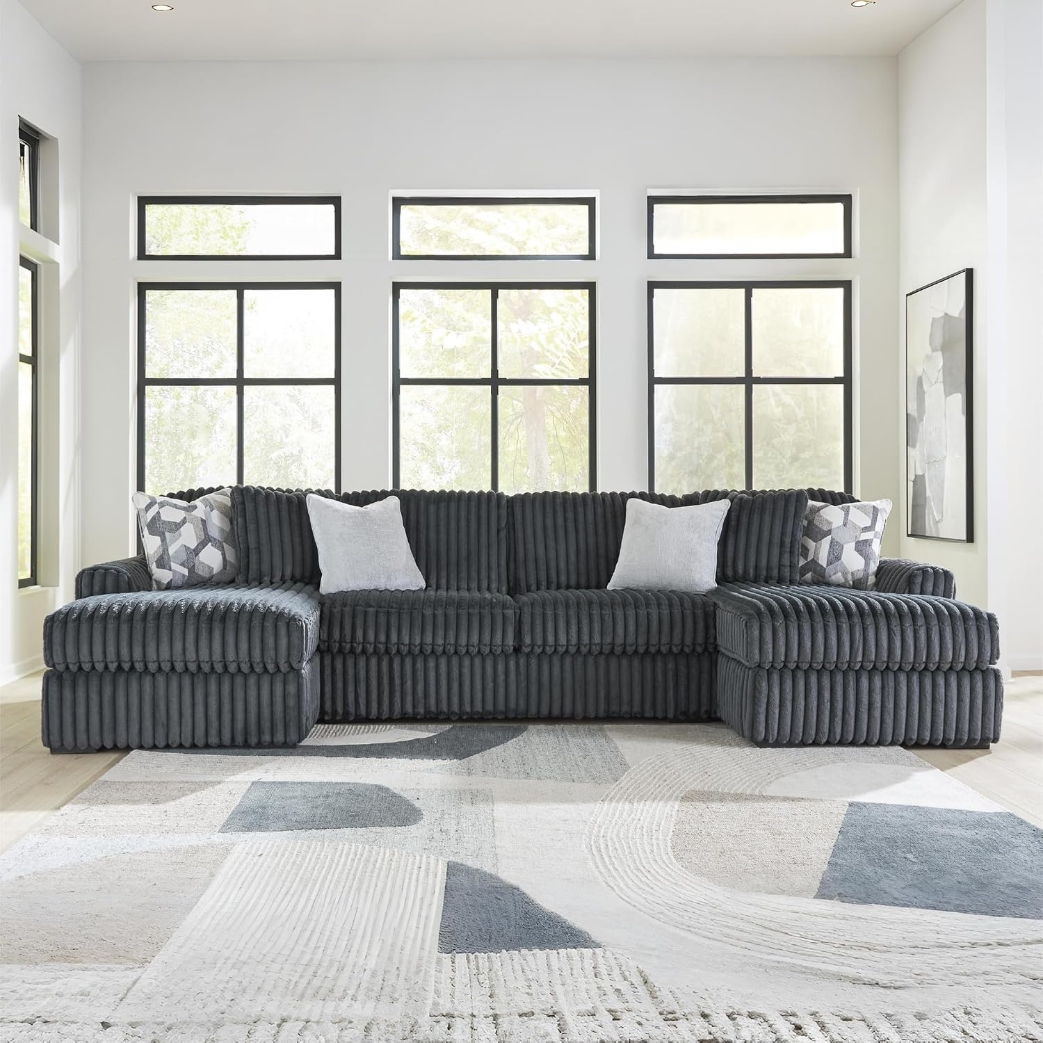 image:imageSignature Design by Ashley MidnightMadness Oversized Ottoman GunmetalGrey