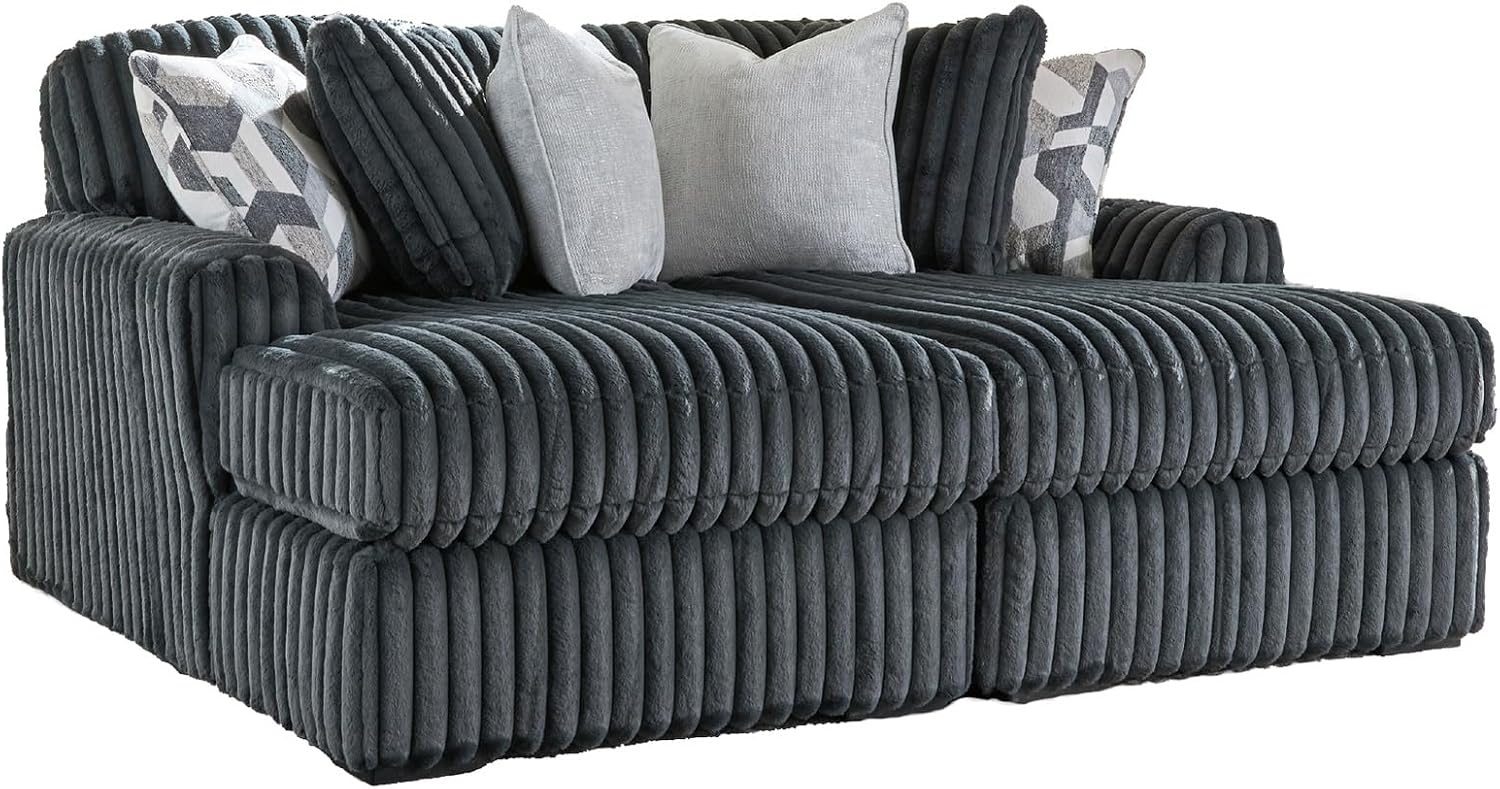 image:imageSignature Design by Ashley MidnightMadness Oversized Ottoman GunmetalGrey