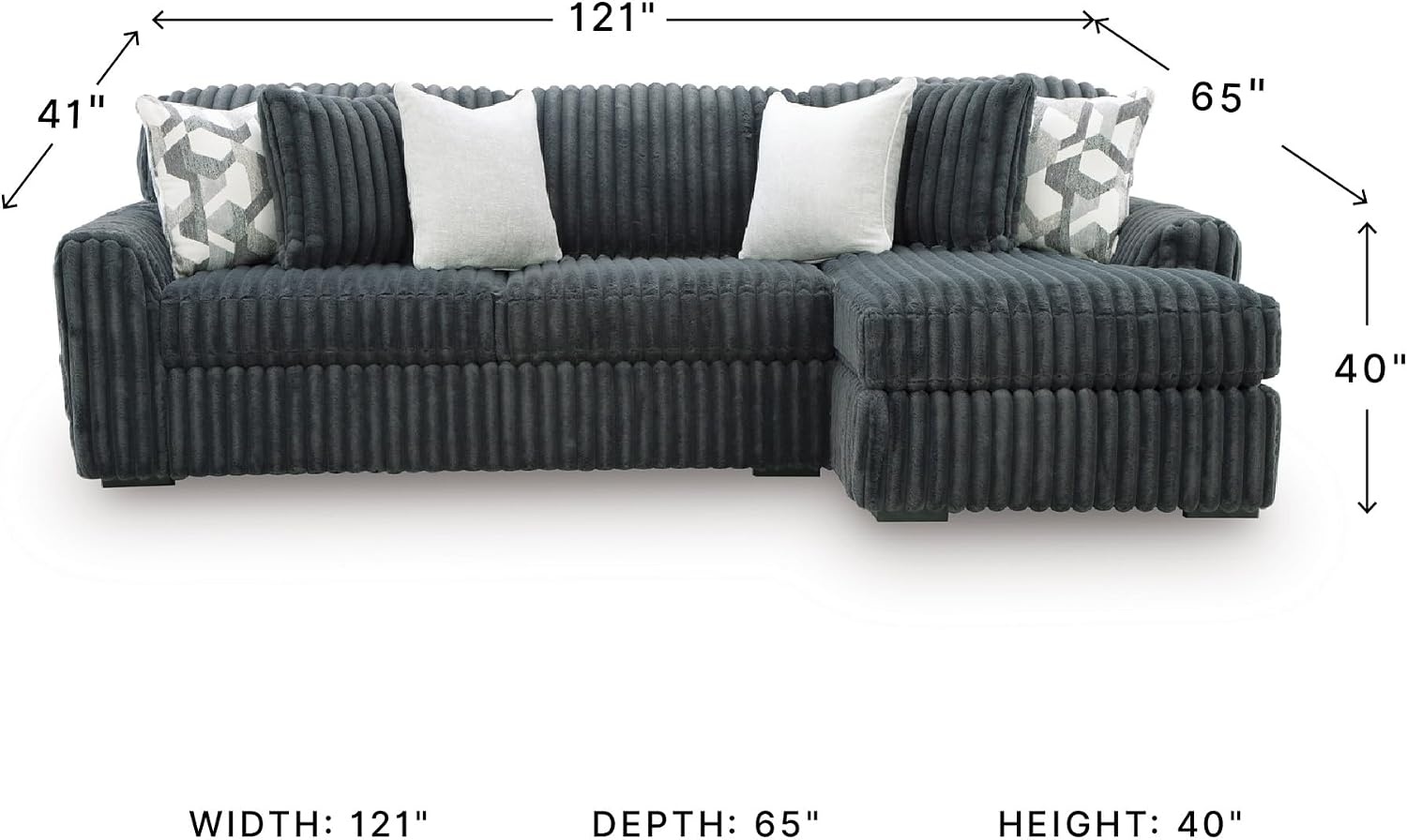 image:imageSignature Design by Ashley MidnightMadness Oversized Ottoman GunmetalGrey
