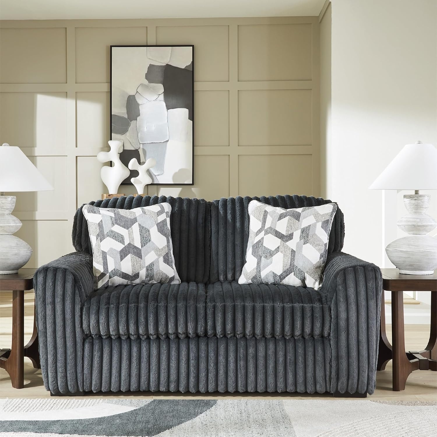 image:imageSignature Design by Ashley MidnightMadness Oversized Ottoman GunmetalGrey