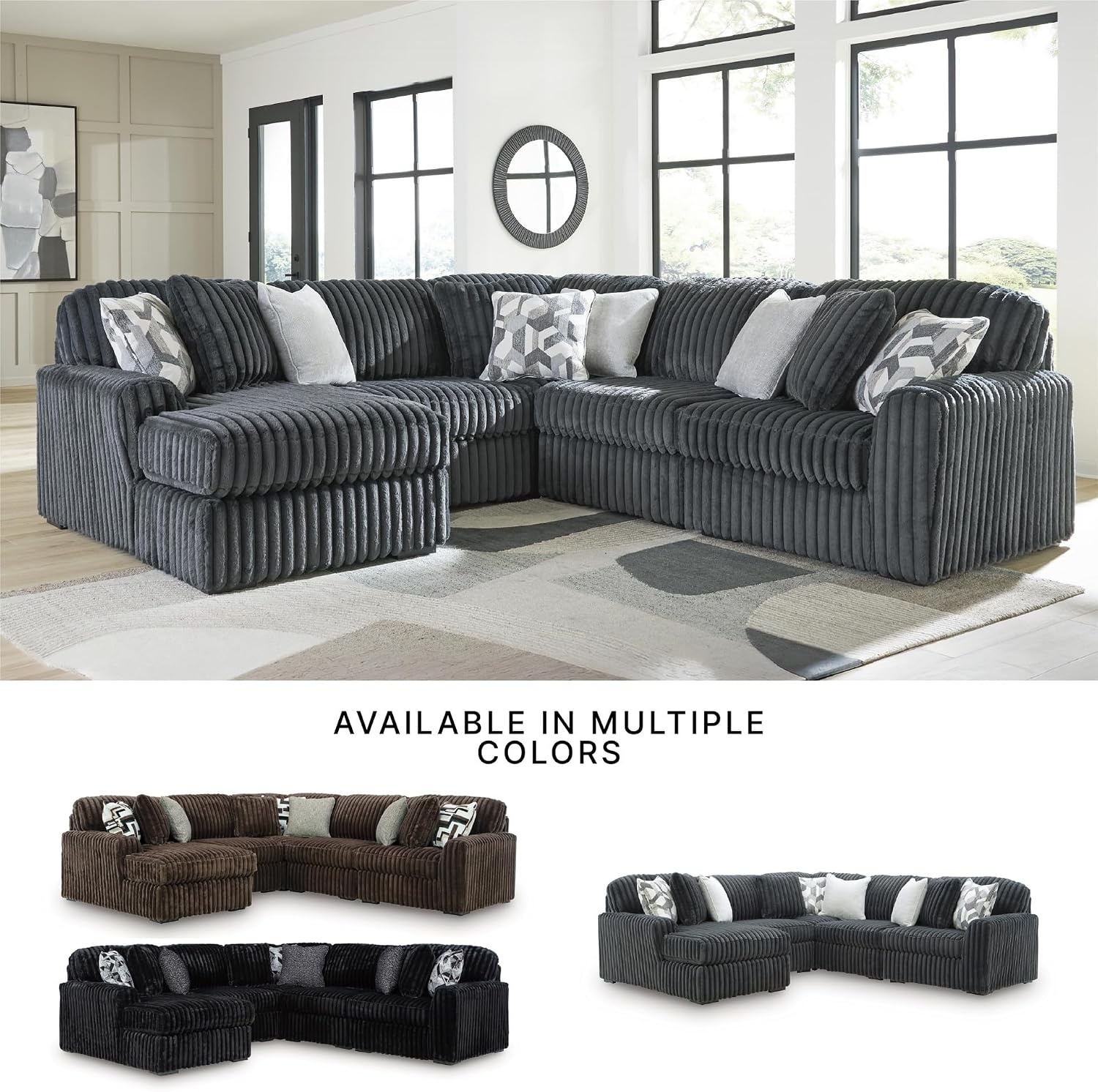 image:imageSignature Design by Ashley MidnightMadness Oversized Ottoman GunmetalGrey
