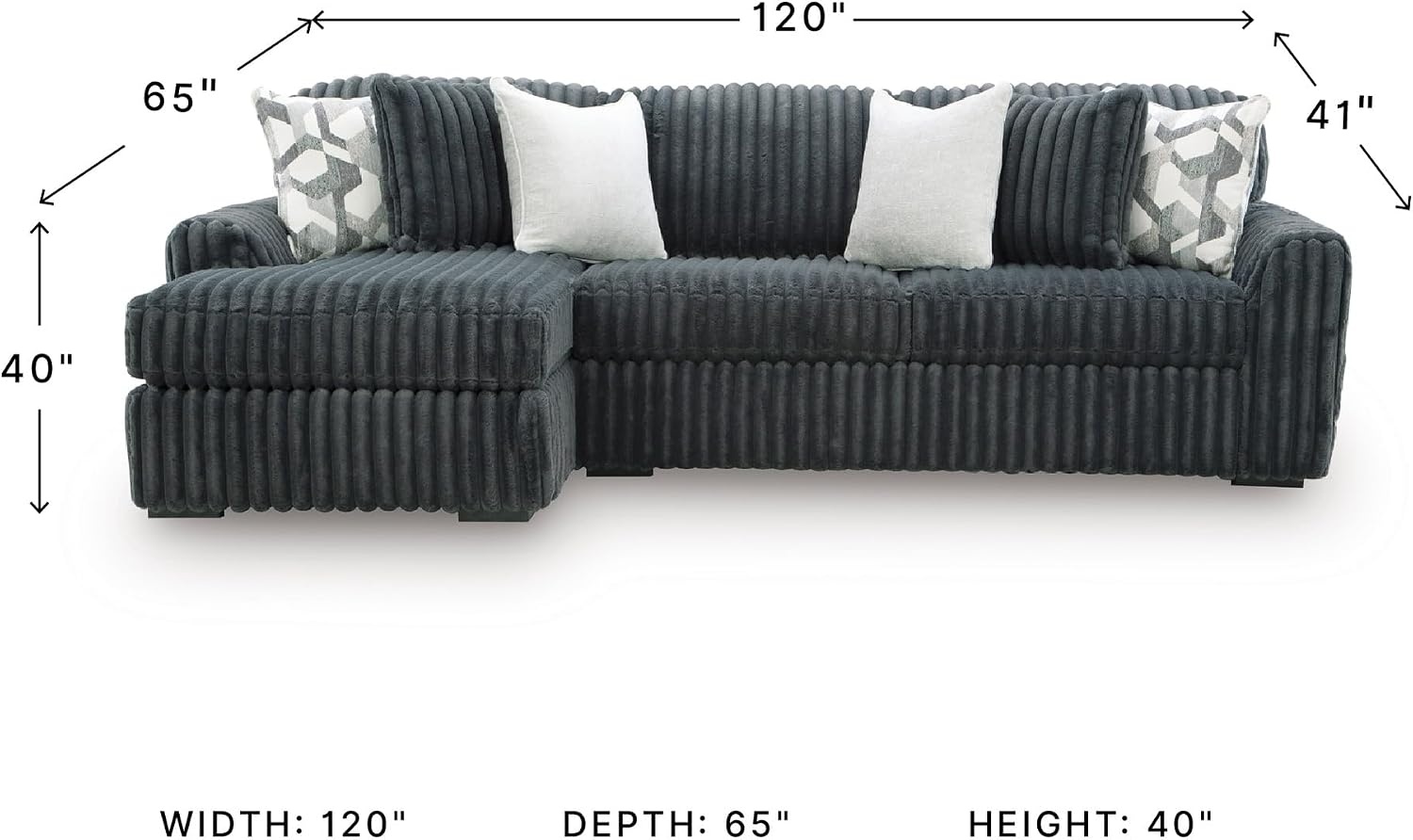 image:imageSignature Design by Ashley MidnightMadness Oversized Ottoman GunmetalGrey