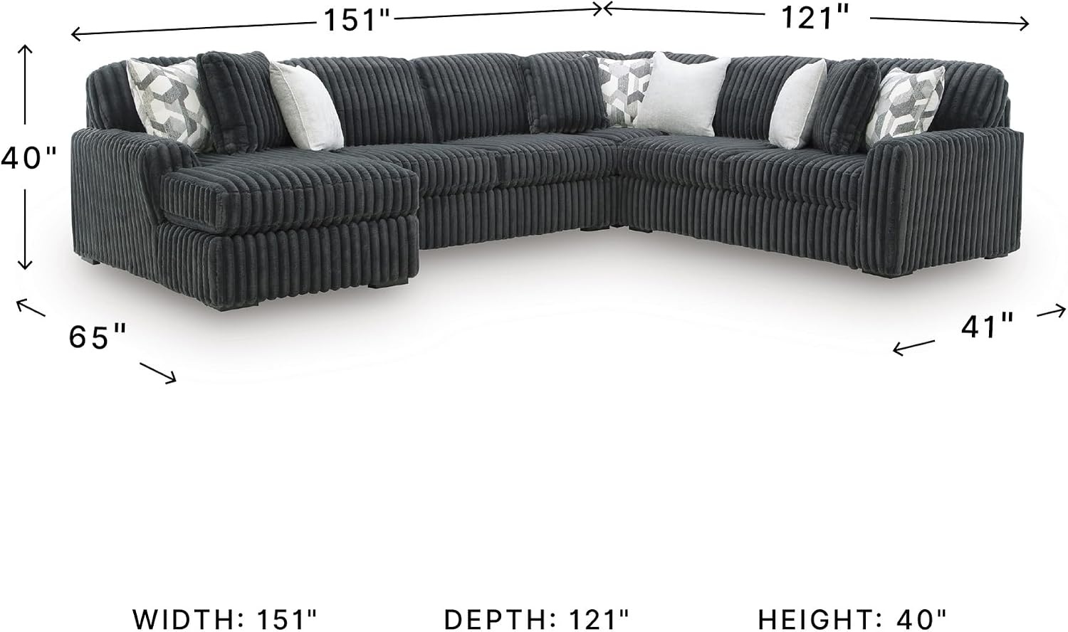 image:imageSignature Design by Ashley MidnightMadness Oversized Ottoman GunmetalGrey