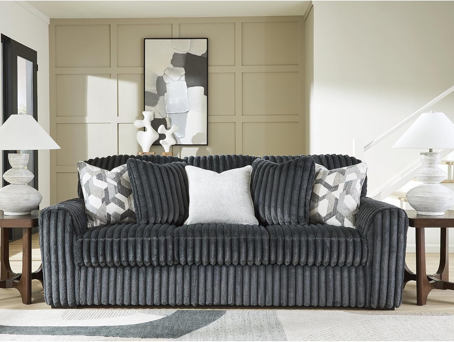 image:imageSignature Design by Ashley MidnightMadness Oversized Ottoman GunmetalGrey