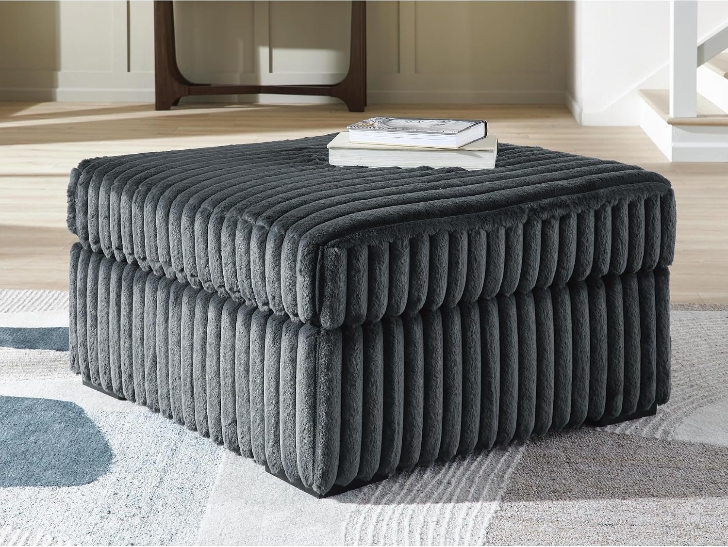 image:imageSignature Design by Ashley MidnightMadness Oversized Ottoman GunmetalGrey