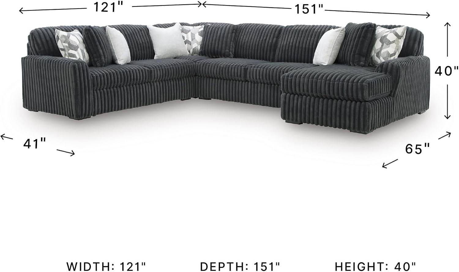 image:imageSignature Design by Ashley MidnightMadness Oversized Ottoman GunmetalGrey