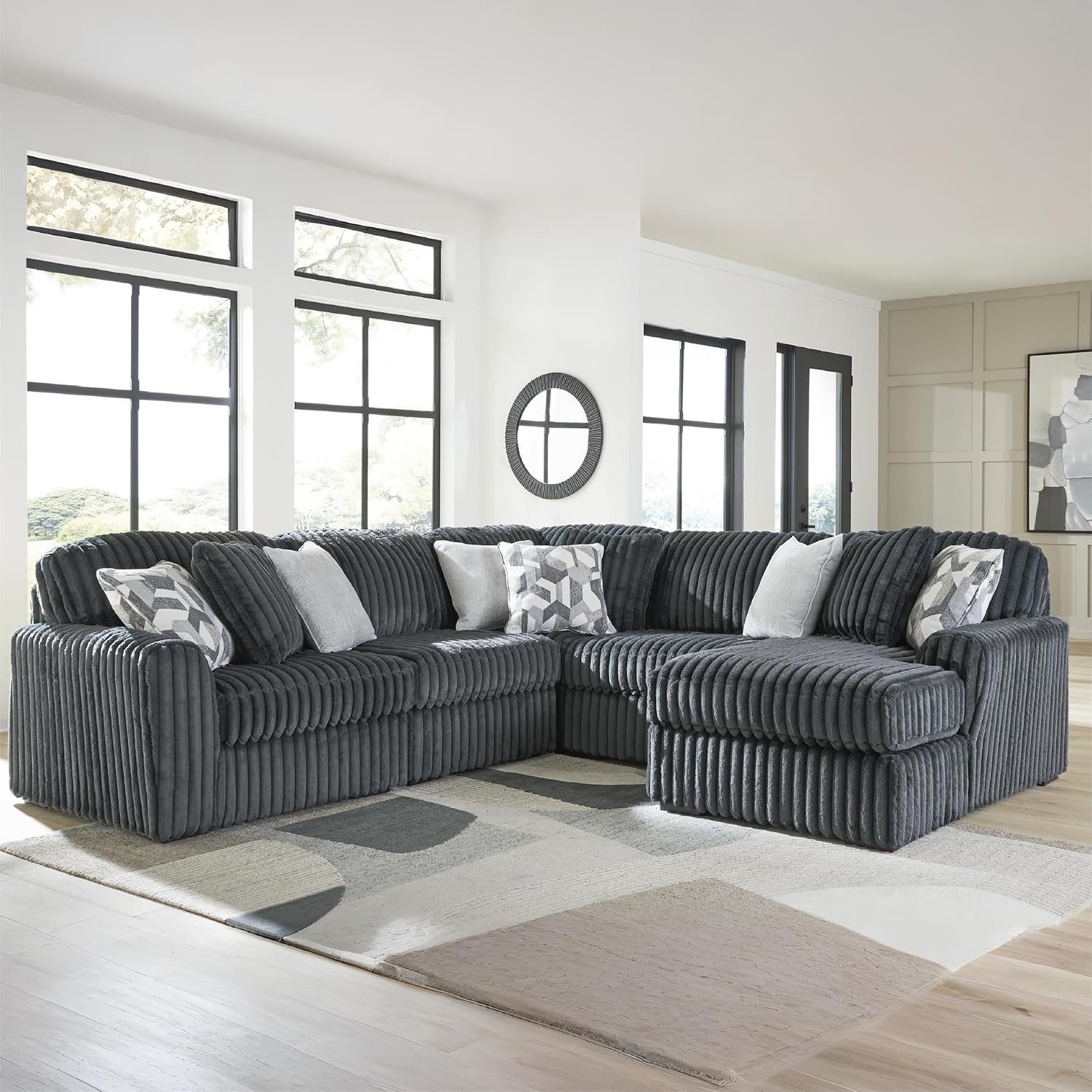 image:imageSignature Design by Ashley MidnightMadness Oversized Ottoman GunmetalGrey