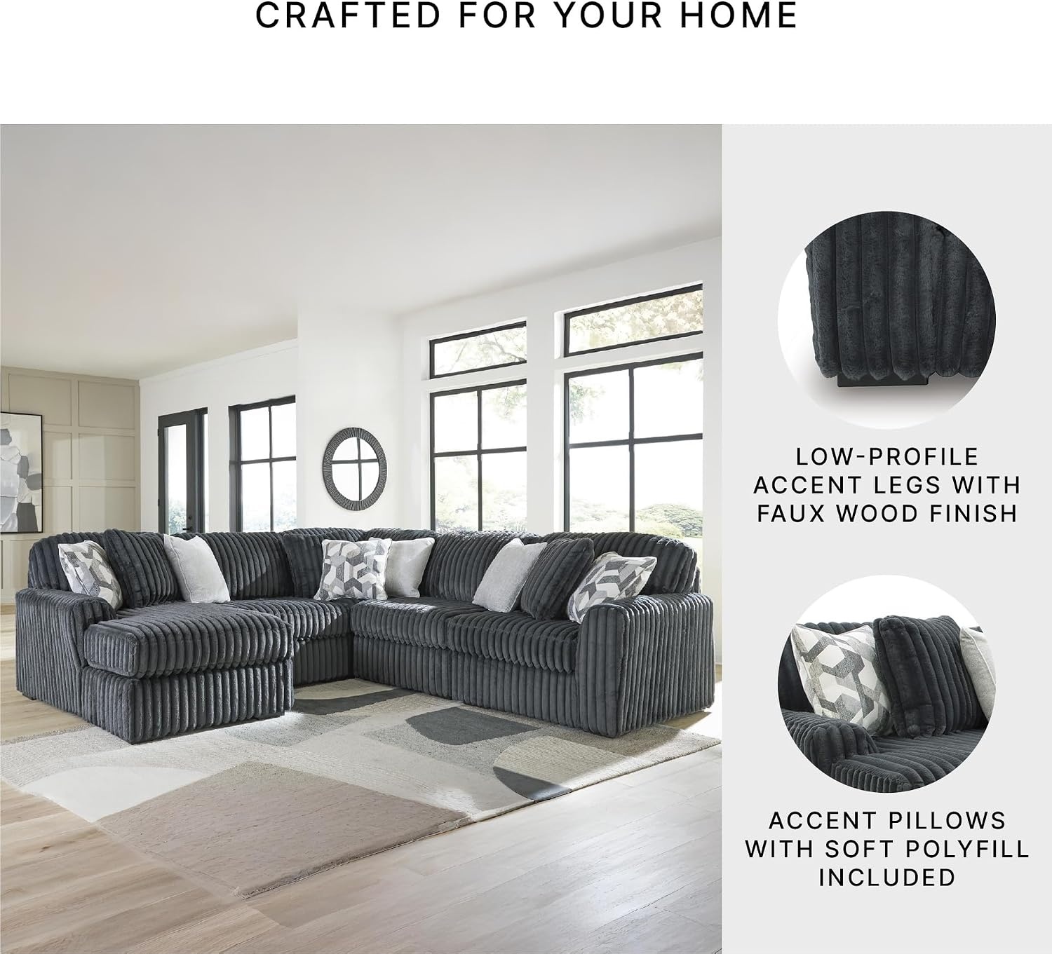 image:imageSignature Design by Ashley MidnightMadness Oversized Ottoman GunmetalGrey