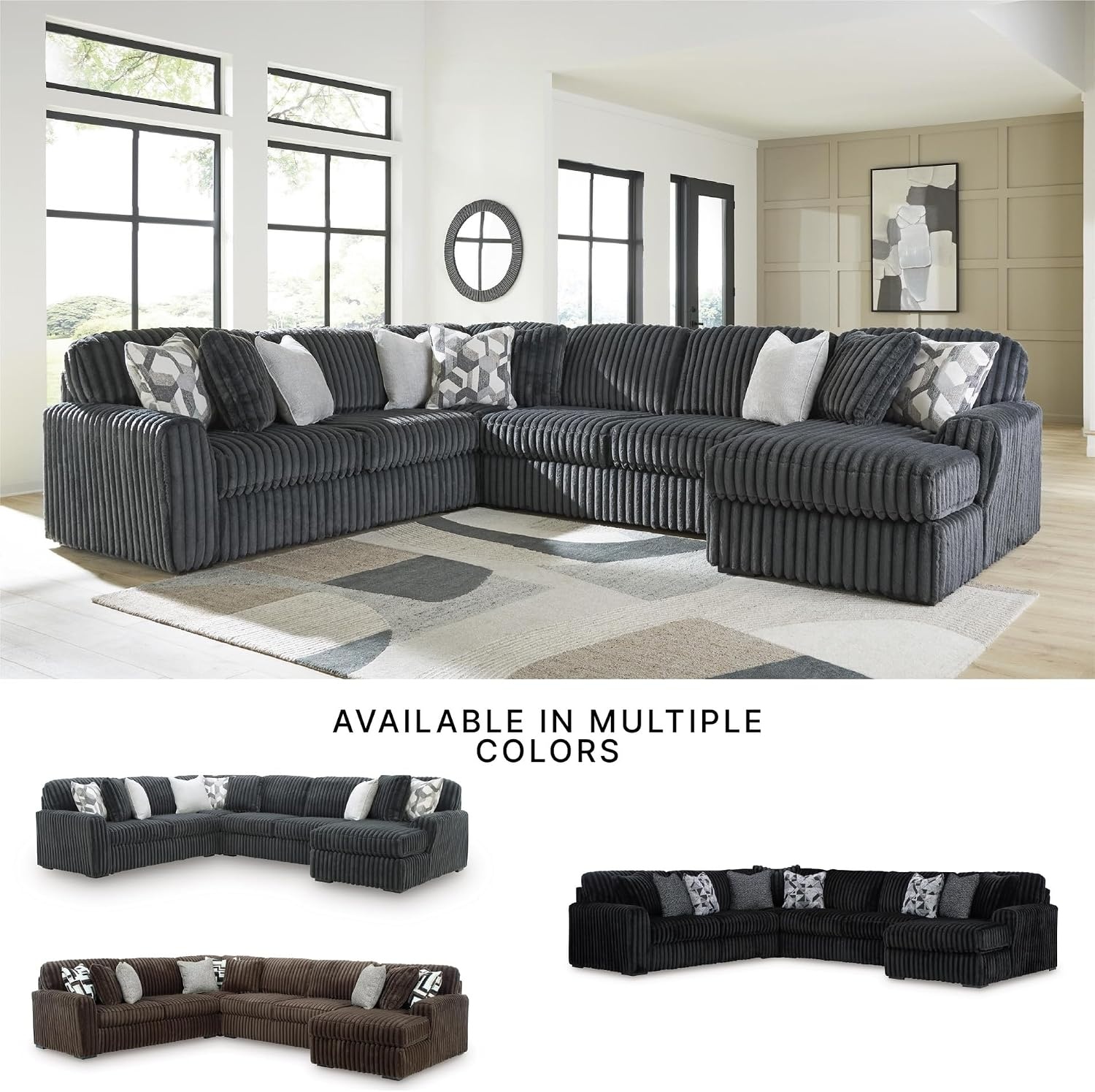image:imageSignature Design by Ashley MidnightMadness Oversized Ottoman GunmetalGrey