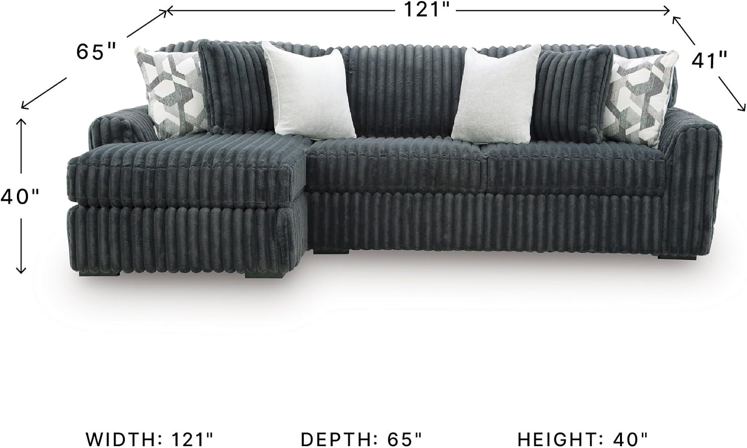 image:imageSignature Design by Ashley MidnightMadness Oversized Ottoman GunmetalGrey