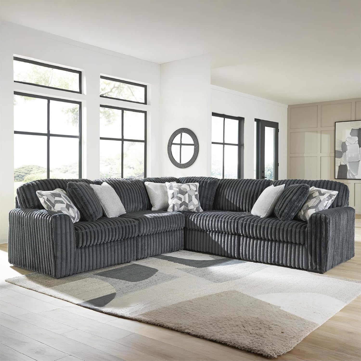 image:imageSignature Design by Ashley MidnightMadness Oversized Ottoman GunmetalGrey