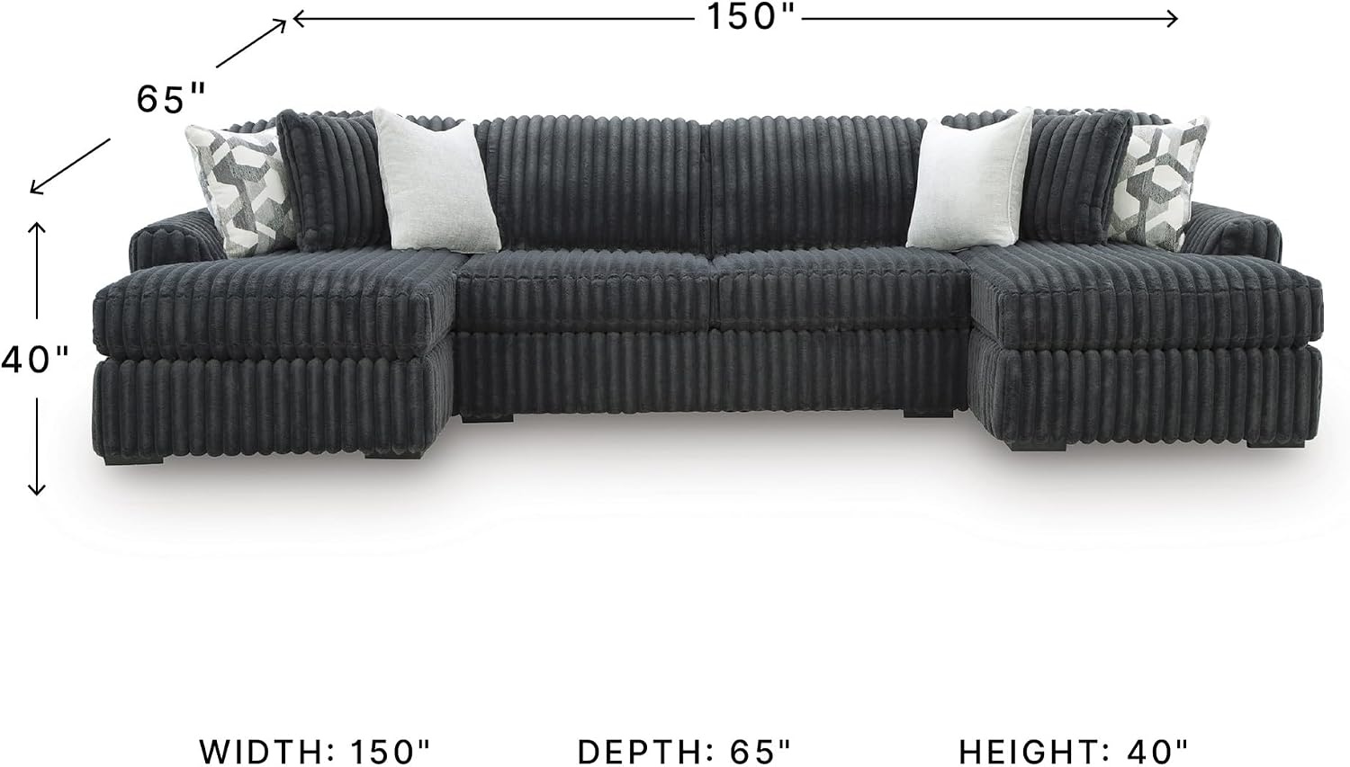 image:imageSignature Design by Ashley MidnightMadness Oversized Ottoman GunmetalGrey