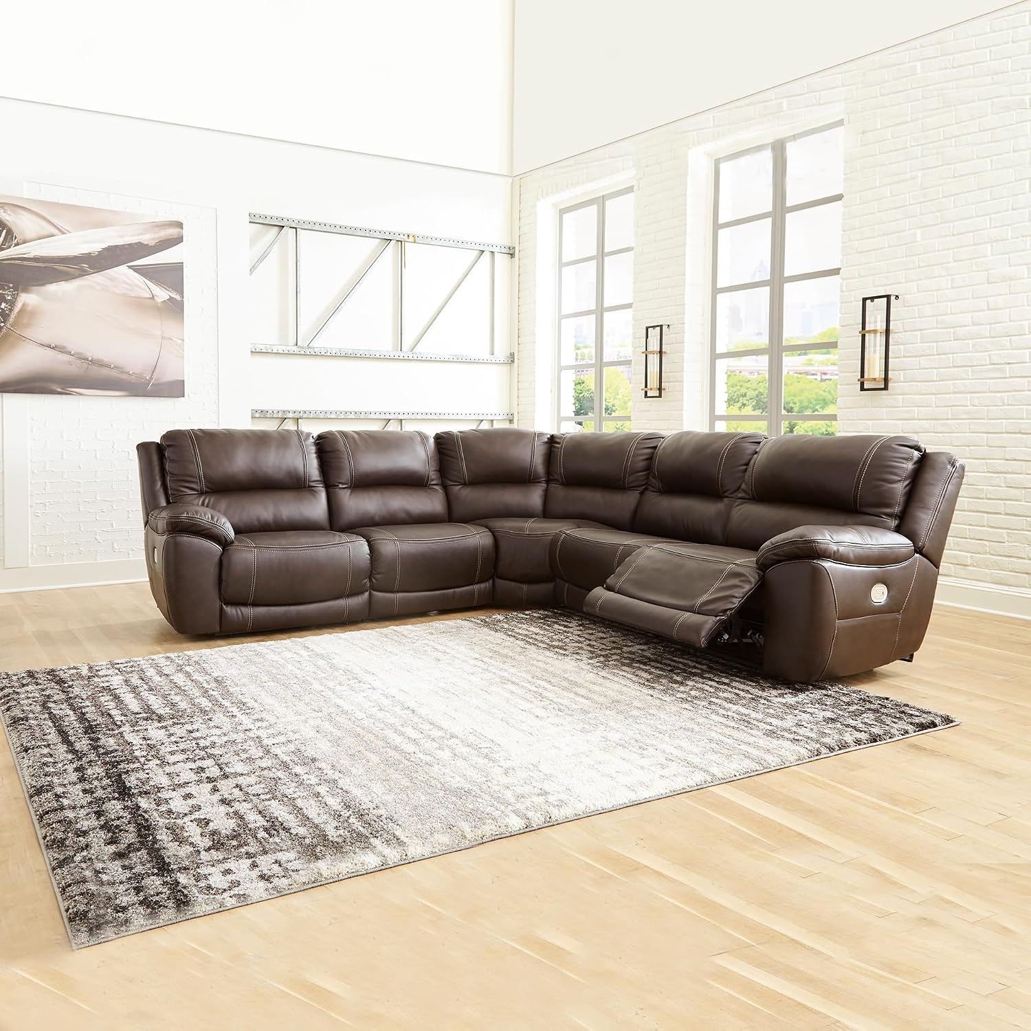 image:imageSignature Design by Ashley 5Piece Power Reclining Sectional ChocolateBrown