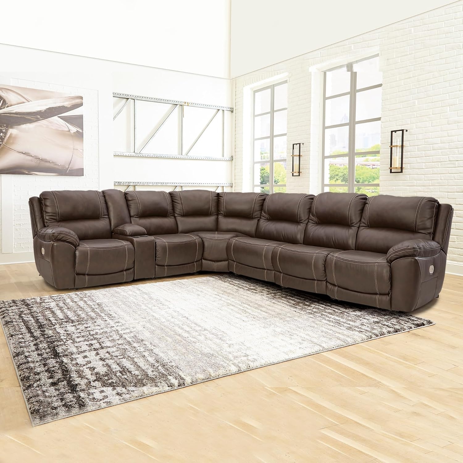 image:imageSignature Design by Ashley 5Piece Power Reclining Sectional ChocolateBrown