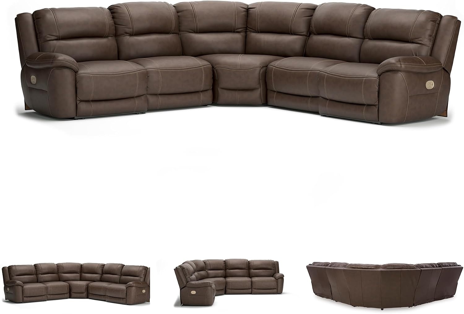 image:imageSignature Design by Ashley 5Piece Power Reclining Sectional ChocolateBrown