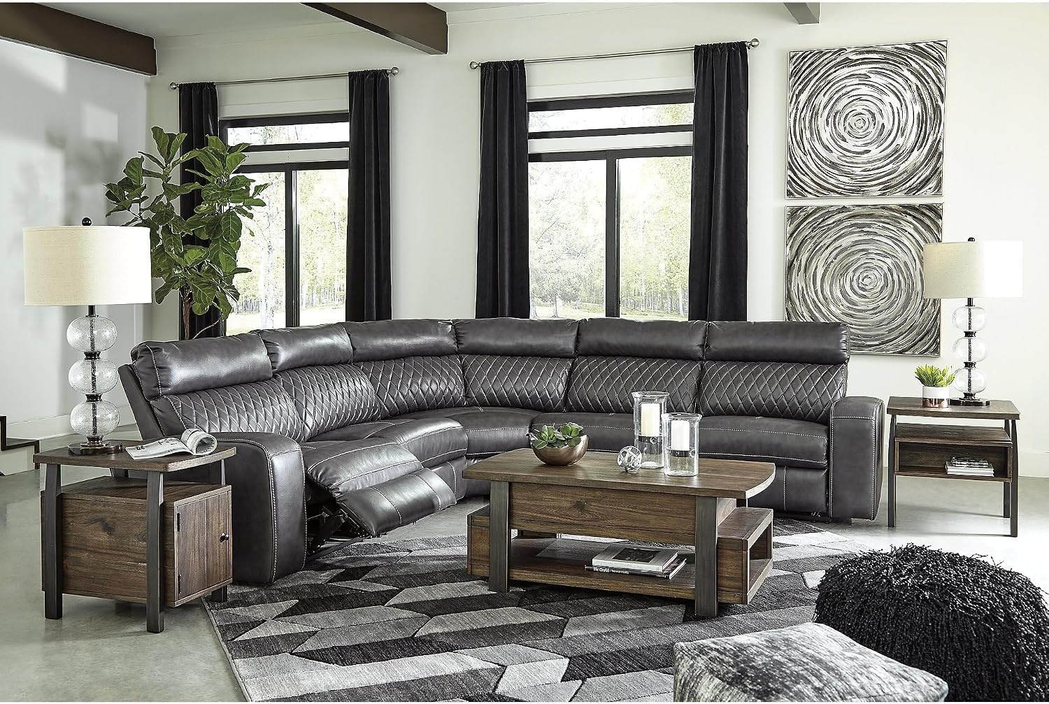 image:imageSignature Design by Ashley Samperstone 3Piece Power Reclining SectionalGrey