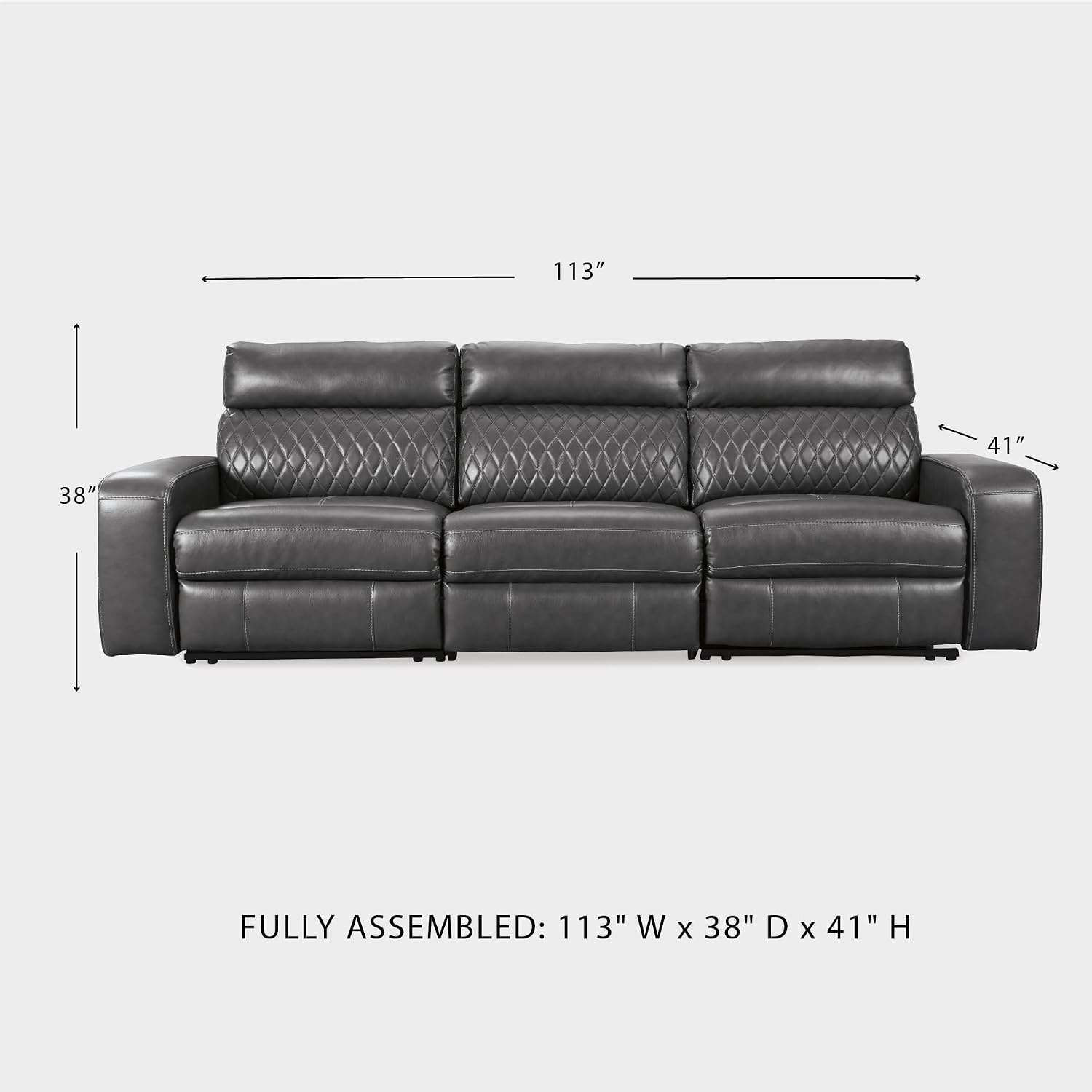 image:imageSignature Design by Ashley Samperstone 3Piece Power Reclining SectionalGrey