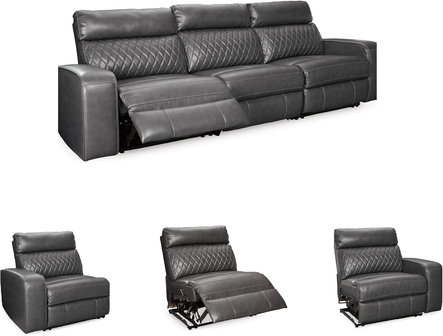 image:imageSignature Design by Ashley Samperstone 3Piece Power Reclining SectionalGrey