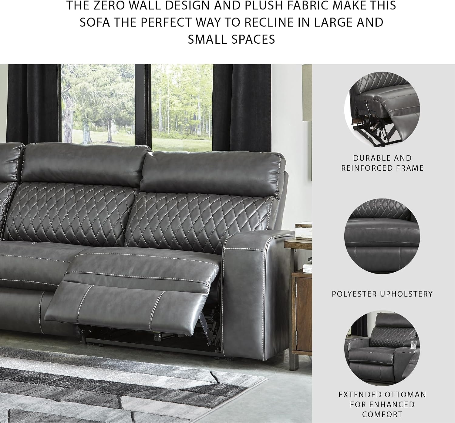 image:imageSignature Design by Ashley Samperstone 3Piece Power Reclining SectionalGrey