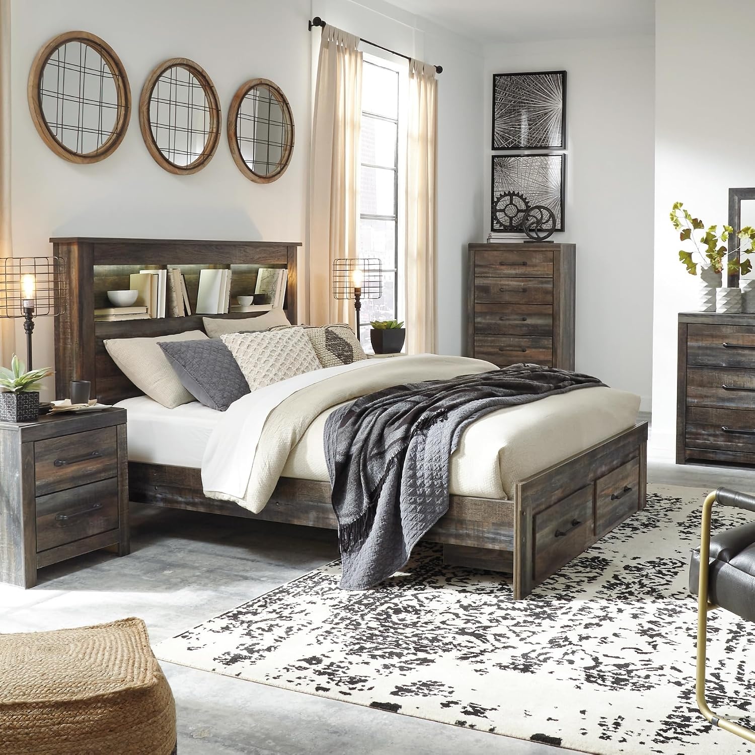 image:imageSignature Design by Ashley Drystan Full Bookcase Bed with DrawersQueen