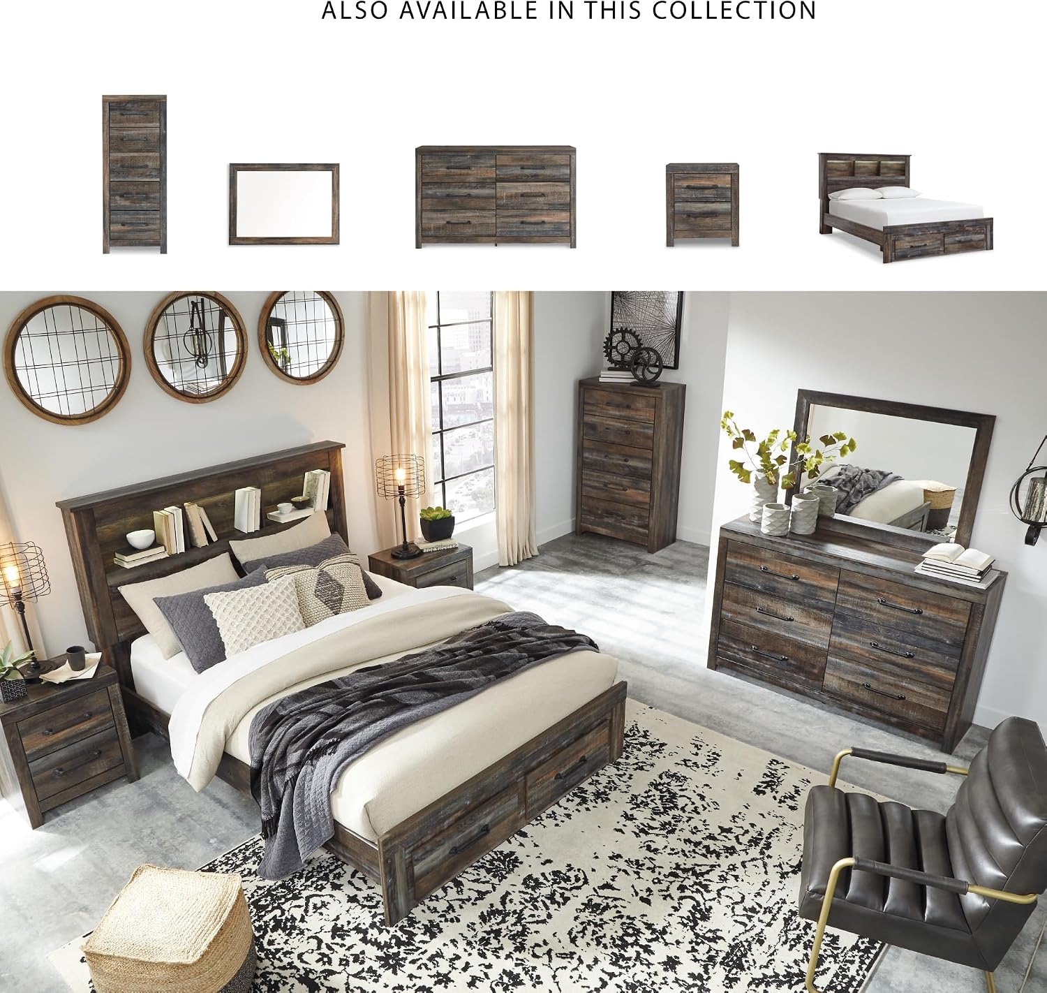 image:imageSignature Design by Ashley Drystan Full Bookcase Bed with DrawersQueen