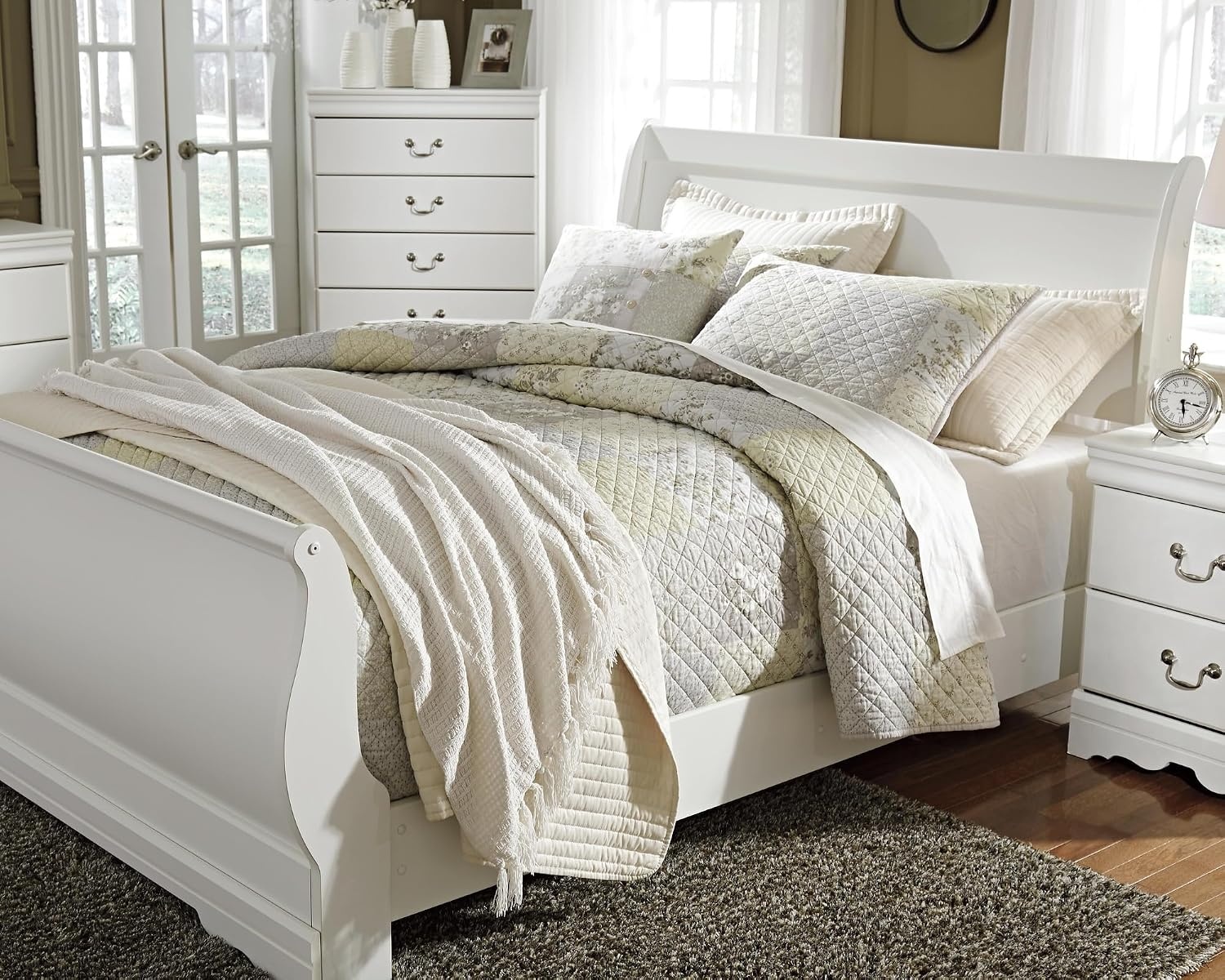 image:imageSignature Design by Ashley Huey Vineyard Queen Sleigh Bed Frame BlackWhite