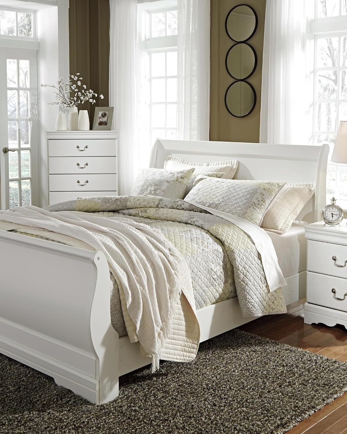 image:imageSignature Design by Ashley Huey Vineyard Queen Sleigh Bed Frame BlackWhite