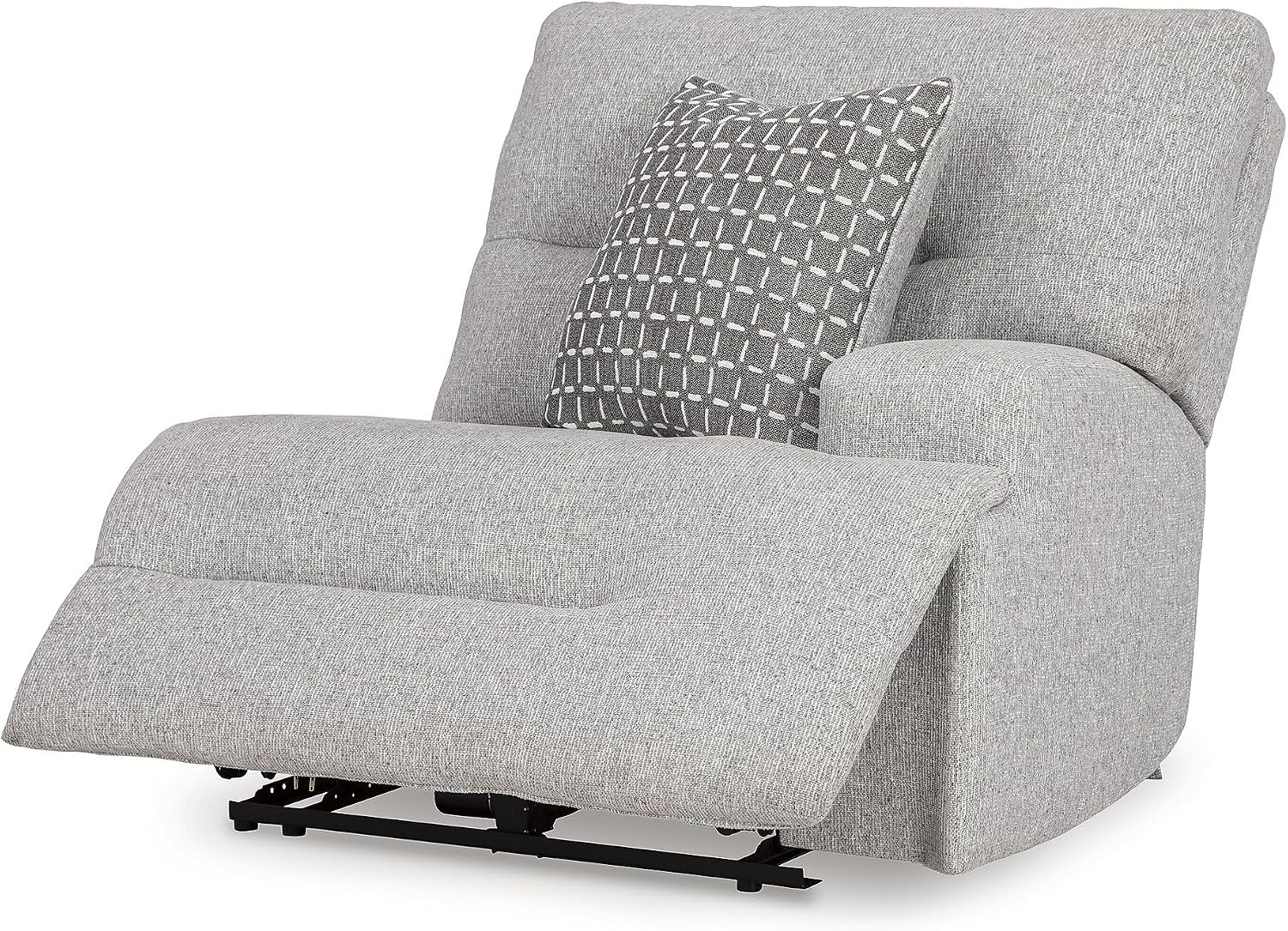 image:imageSignature Design by Ashley Acklen Place Stain Resistant Contemporary LeftArm Facing 3Piece Power Reclining Sectional Sofa with Chaise Adjustable Headrest USB PortsConsole and Cup Holders BluePewter