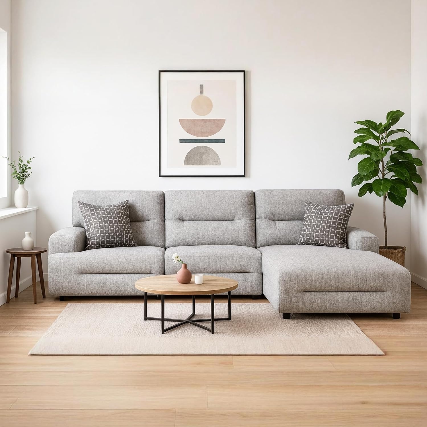 image:imageSignature Design by Ashley Acklen Place Stain Resistant Contemporary LeftArm Facing 3Piece Power Reclining Sectional Sofa with Chaise Adjustable Headrest USB PortsConsole and Cup Holders BluePewter